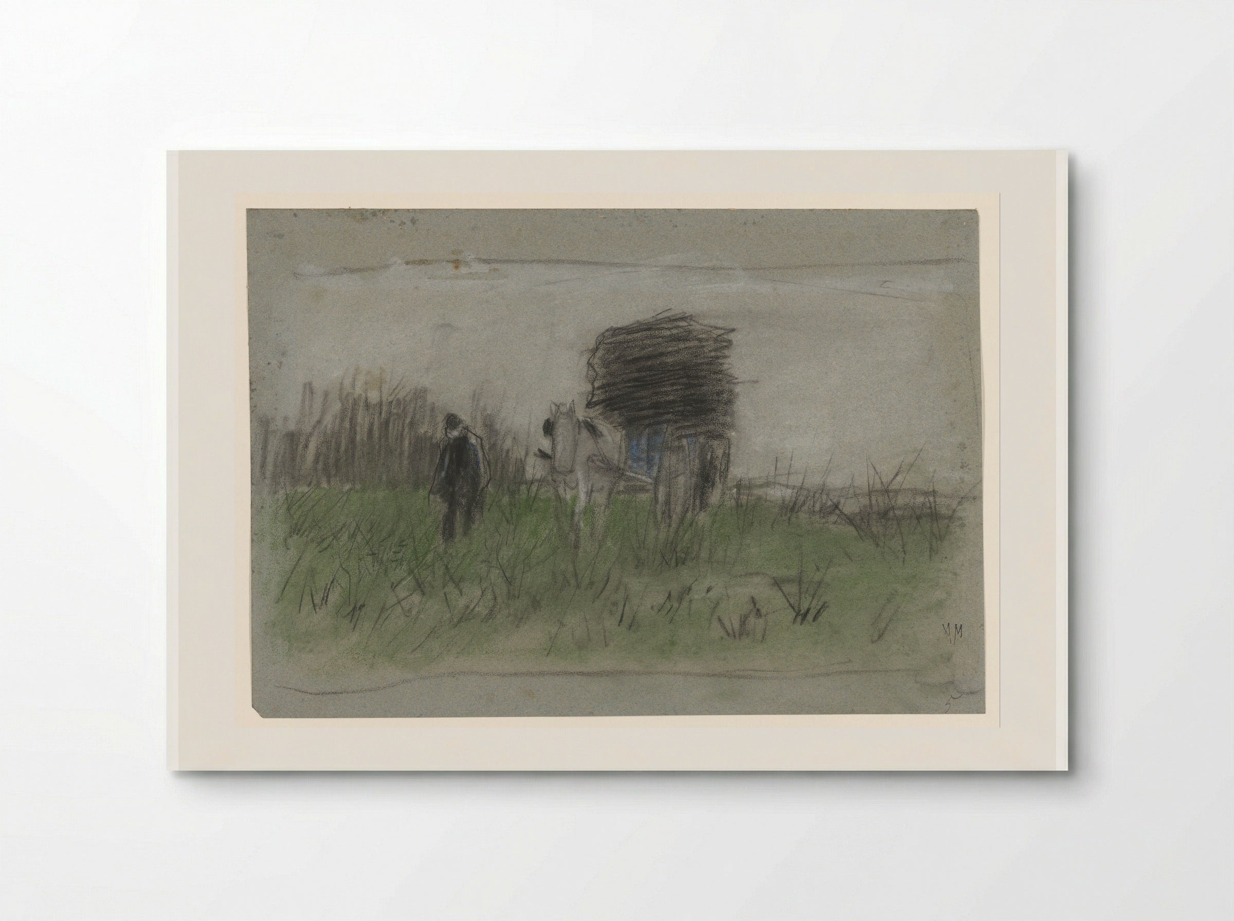 Man with Horse and Cart in the Dunes - Anton Mauve - Poster