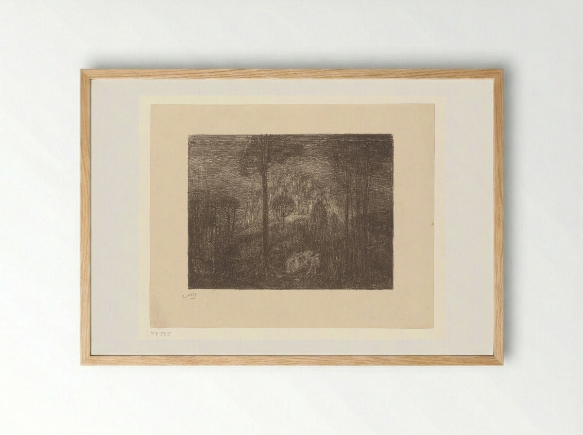 Man with Horse at the Castle of Julien - Marius Bauer - Framed Print Wood
