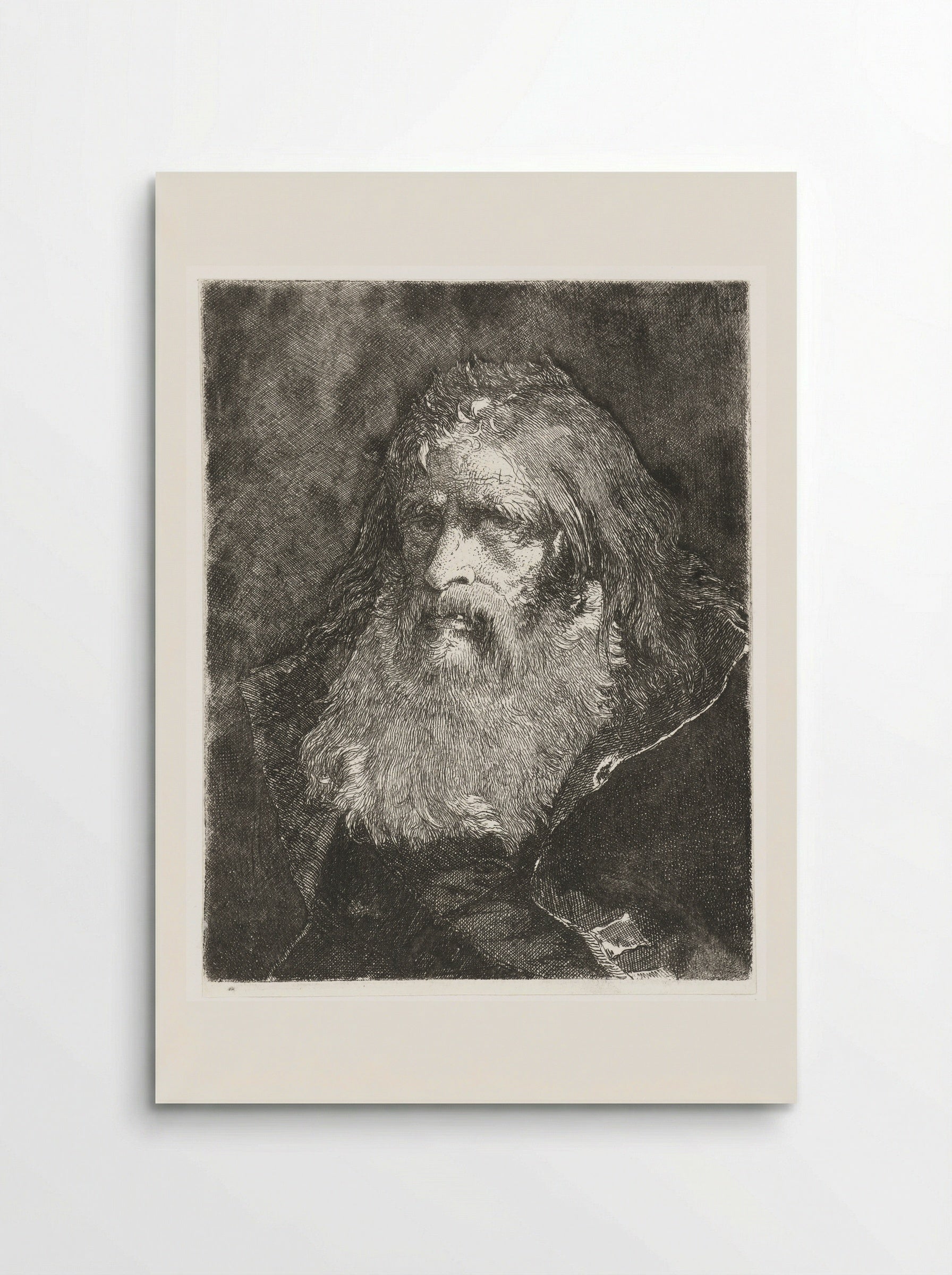 Man with Long Hair and Without Head Covering - Giovanni Domenico Tiepolo - Poster