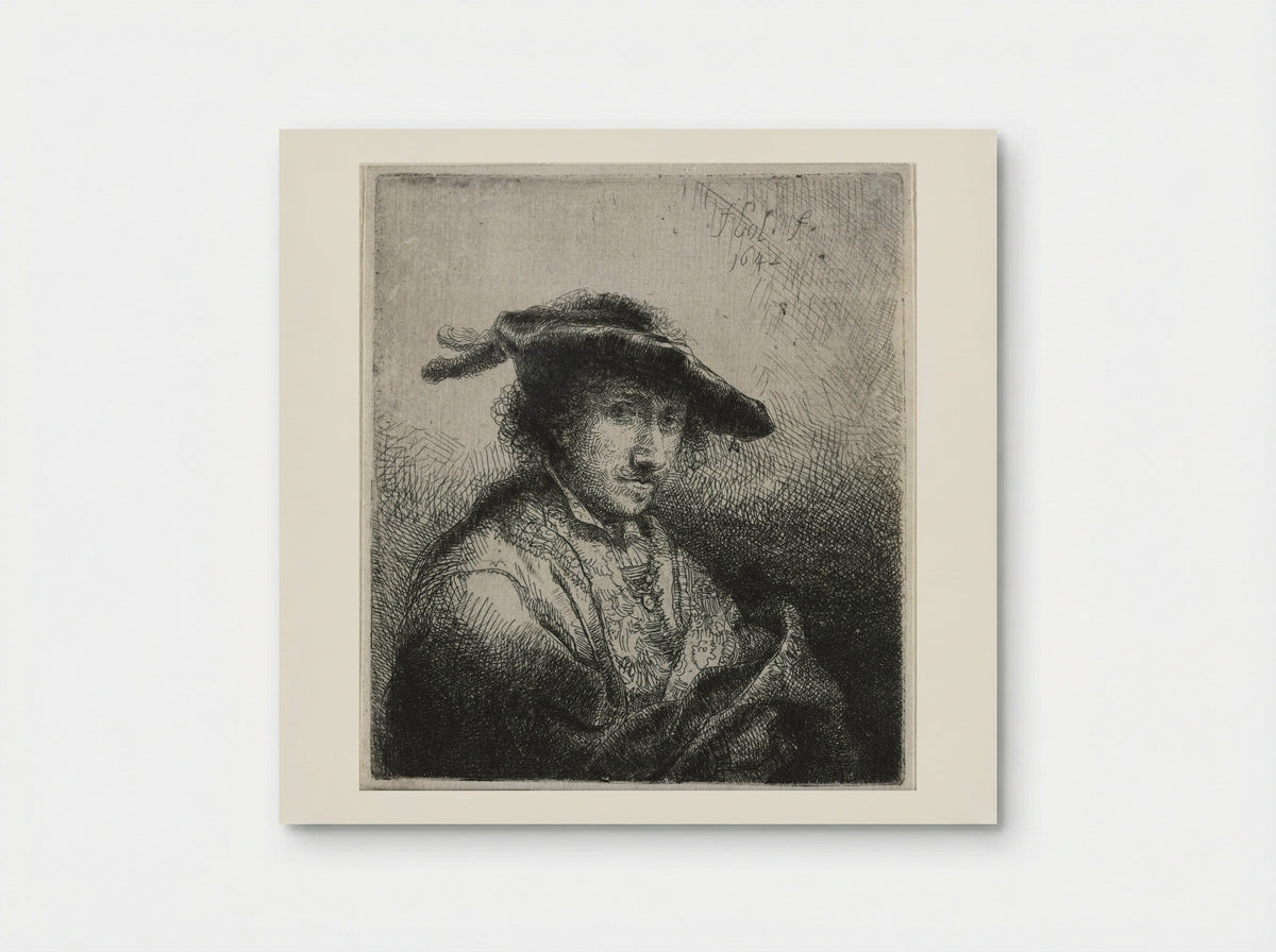 Man with Two Plumes in His Cap - Ferdinand Bol - Poster