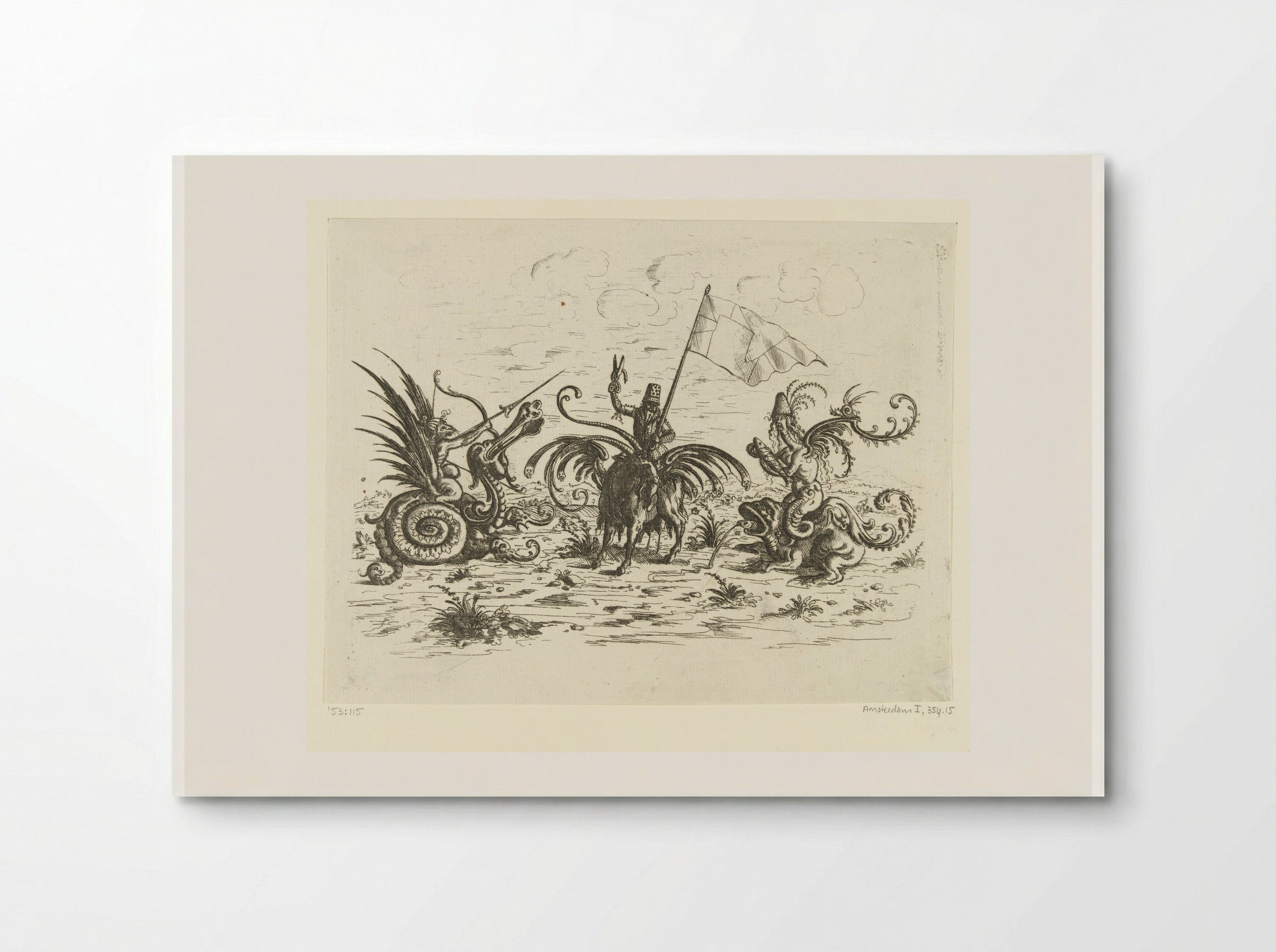 Man with a Banner on a Goat - Christoph Jamnitzer - Poster