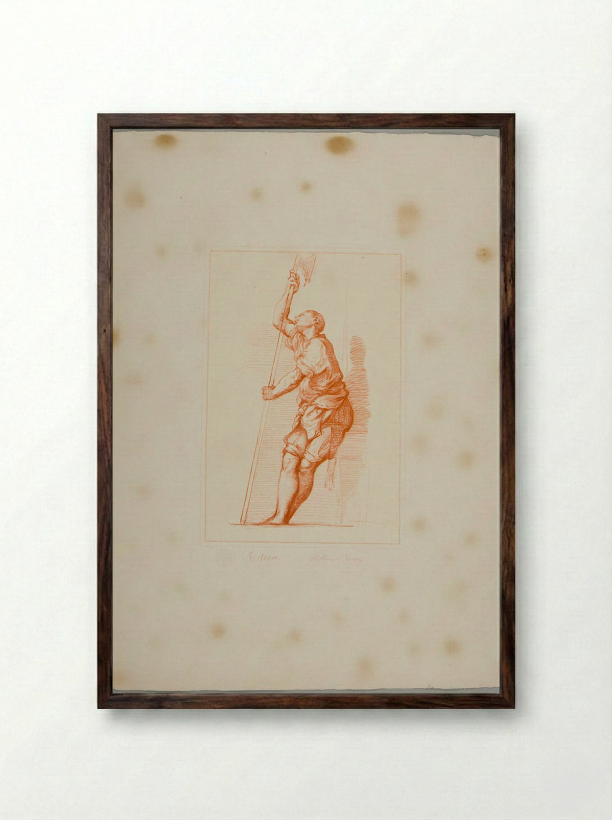 Man with a Battle-Axe - Alphonse Leroy - Framed Print Dark Wood