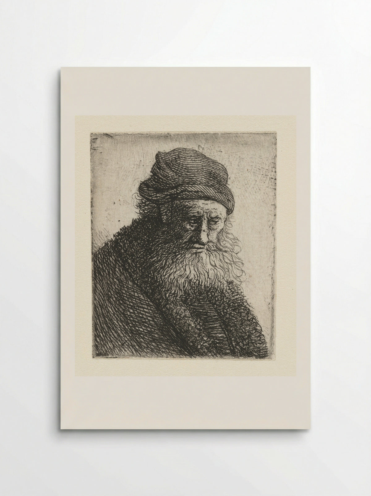 Man with a Beard and Cap - Rembrandt van Rijn - Poster
