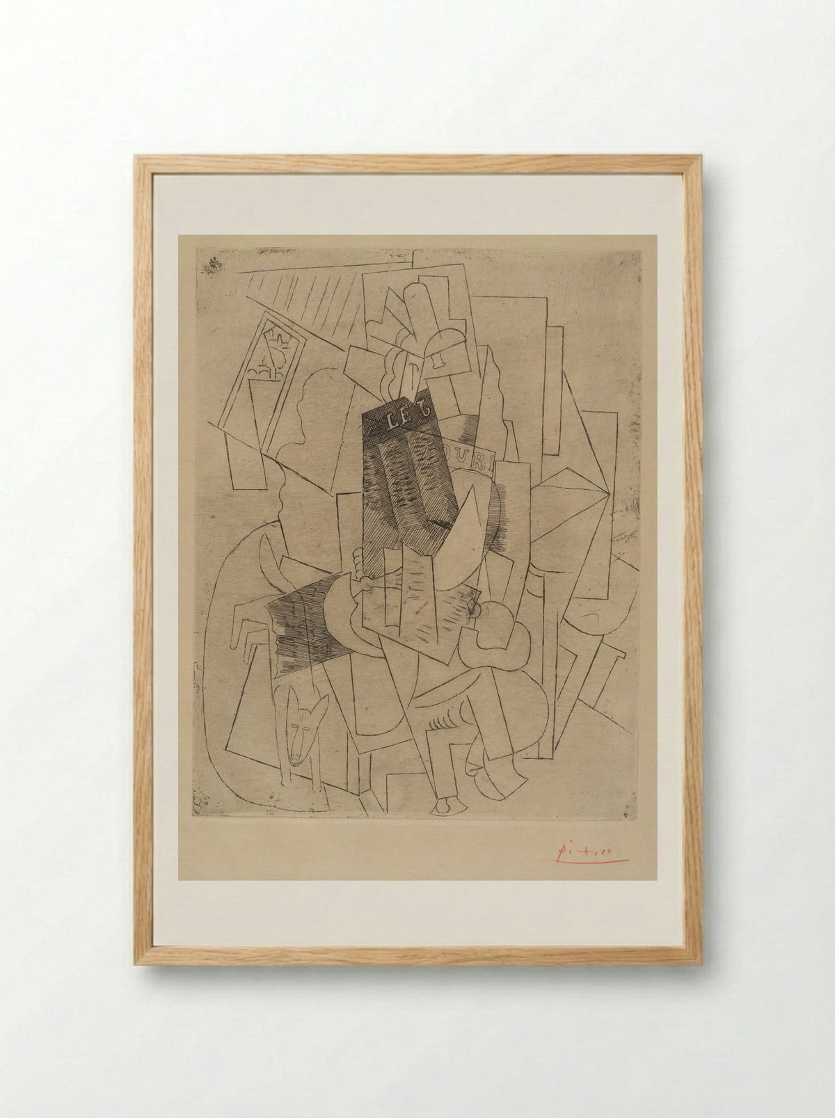 Man with a Dog (Rue Schœlcher) - Pablo Picasso - Framed Print Wood