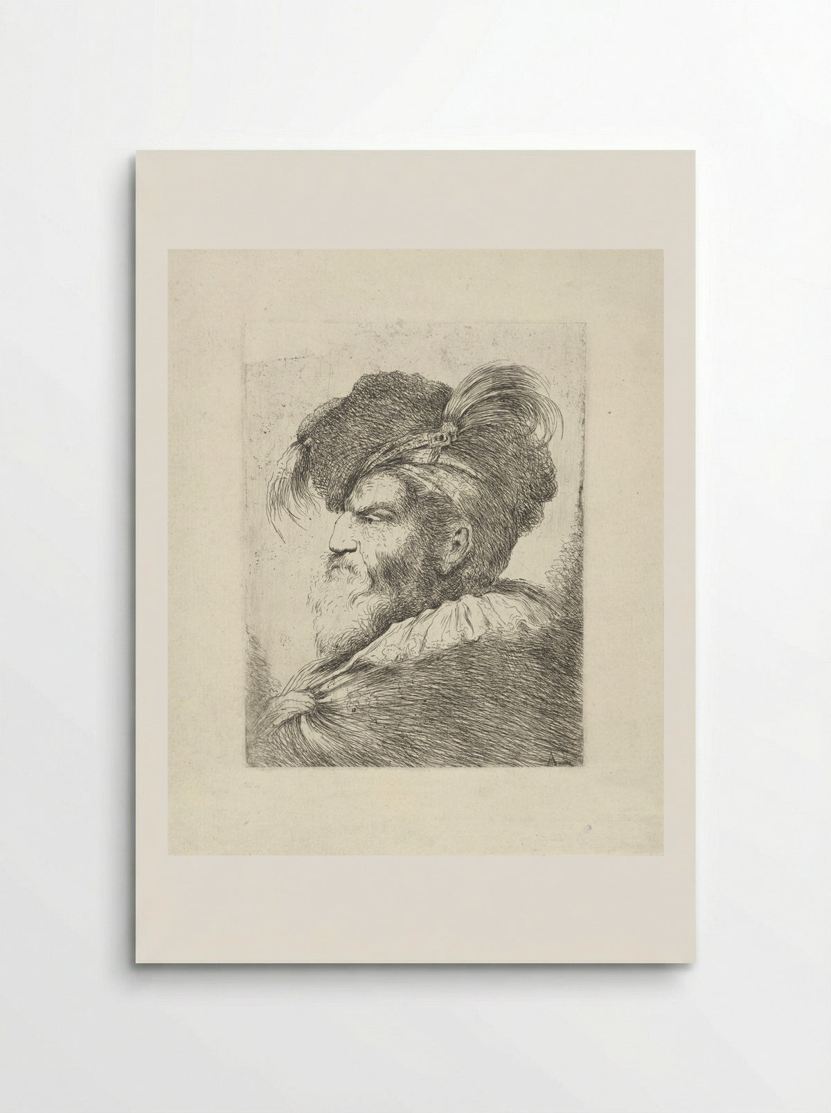 Man with a Feathered Beret - Alessandro Longhi - Poster