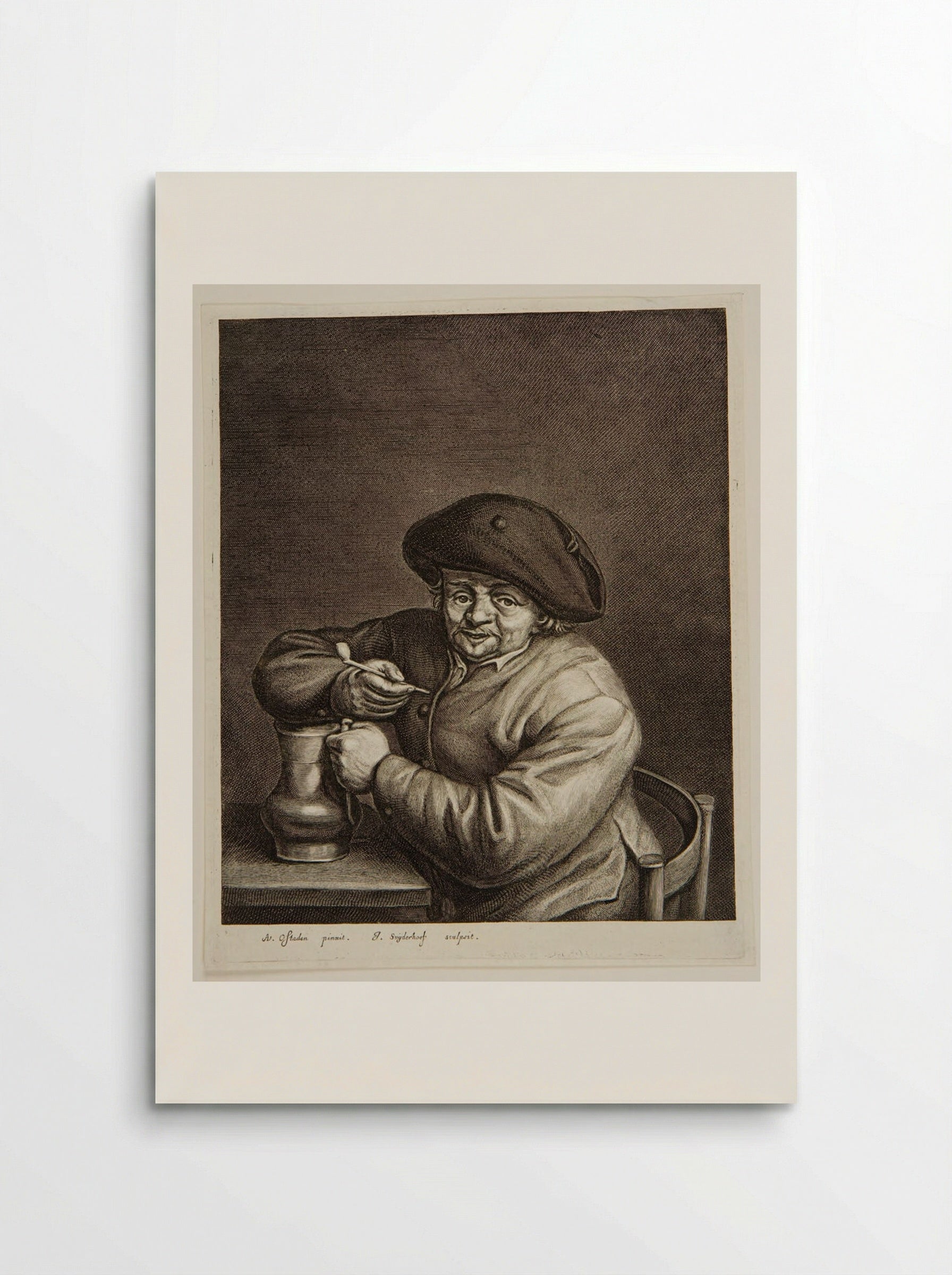 Man with a Jug and Pipe - Jonas Suyderhoef - Poster