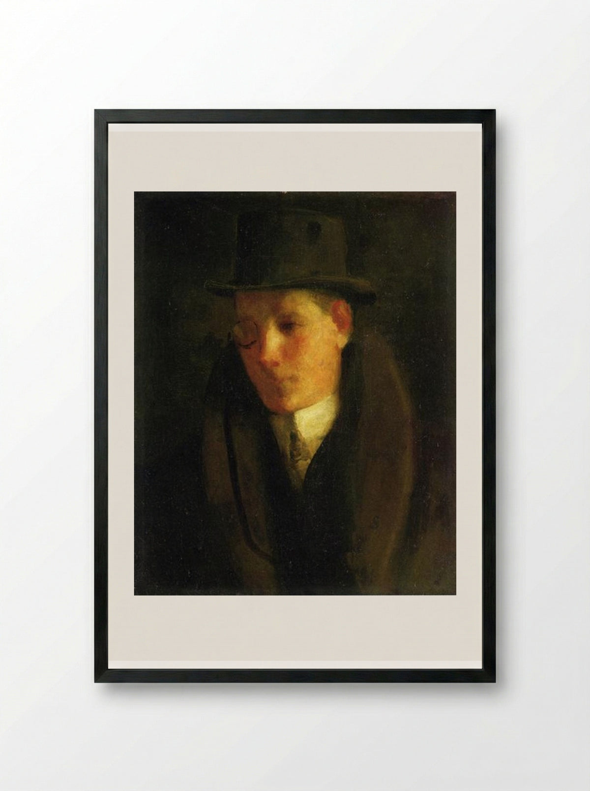 Man with a Monocle - George Luks - Framed Print Black
