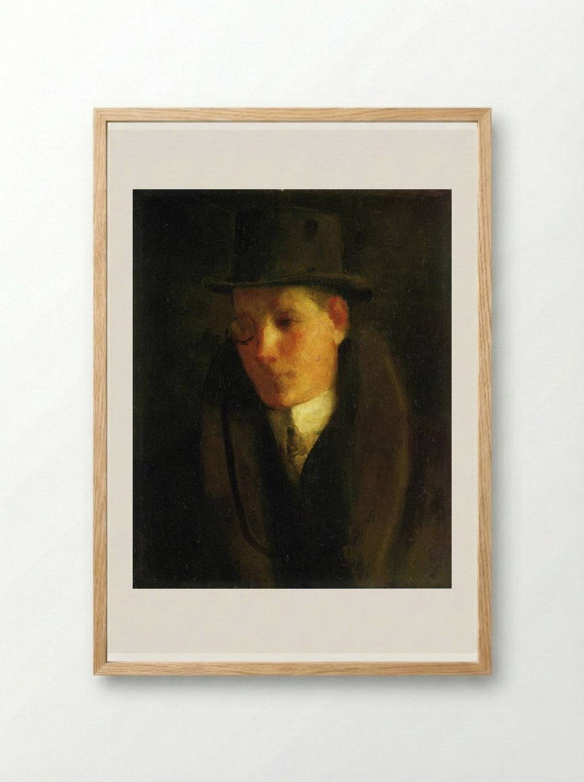Man with a Monocle - George Luks - Framed Print Wood