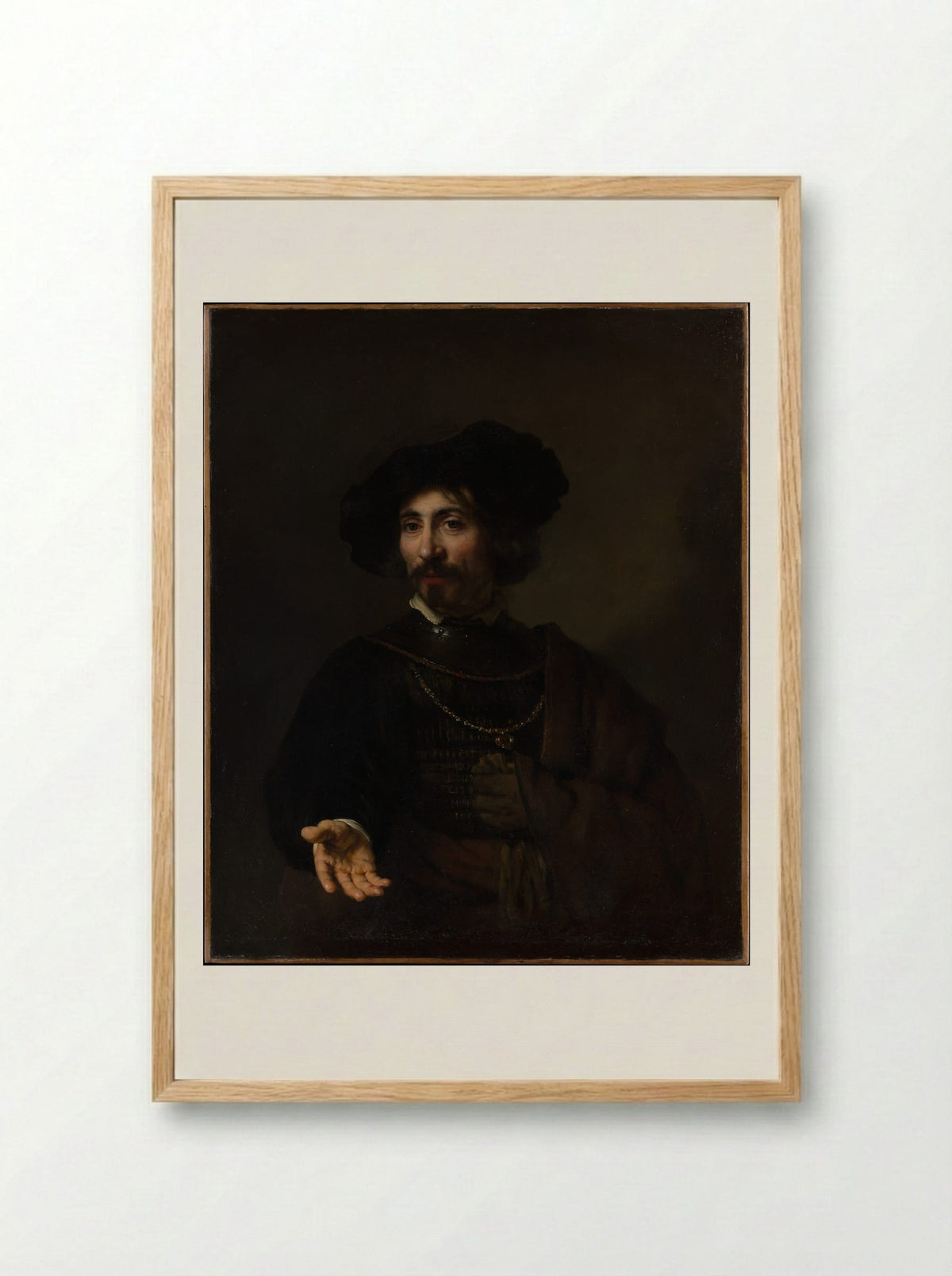 Man with a Steel Gorget - Rembrandt van Rijn - Framed Print Wood
