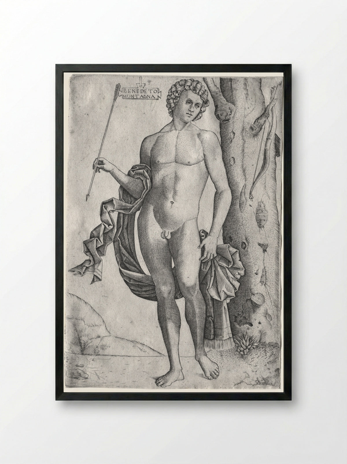 Man with an Arrow - Benedetto Montagna - Framed Print Black