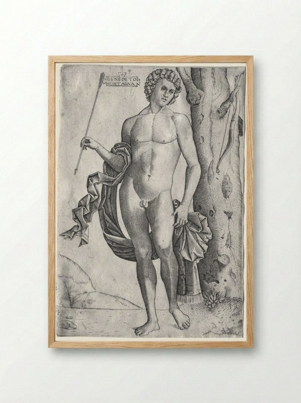 Man with an Arrow - Benedetto Montagna - Framed Print Wood