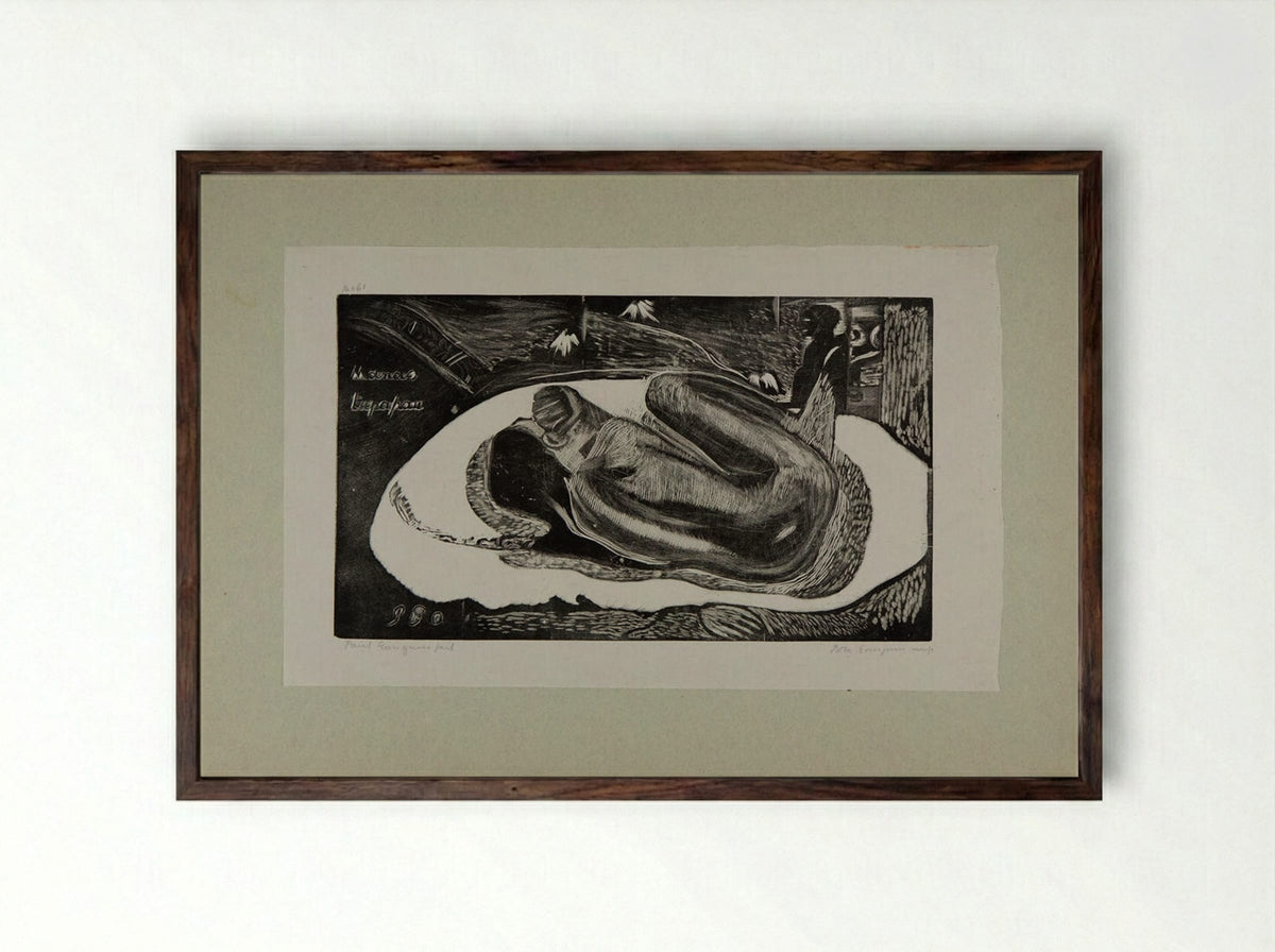 Manao Tupapau - Paul Gauguin - Framed Print Dark Wood