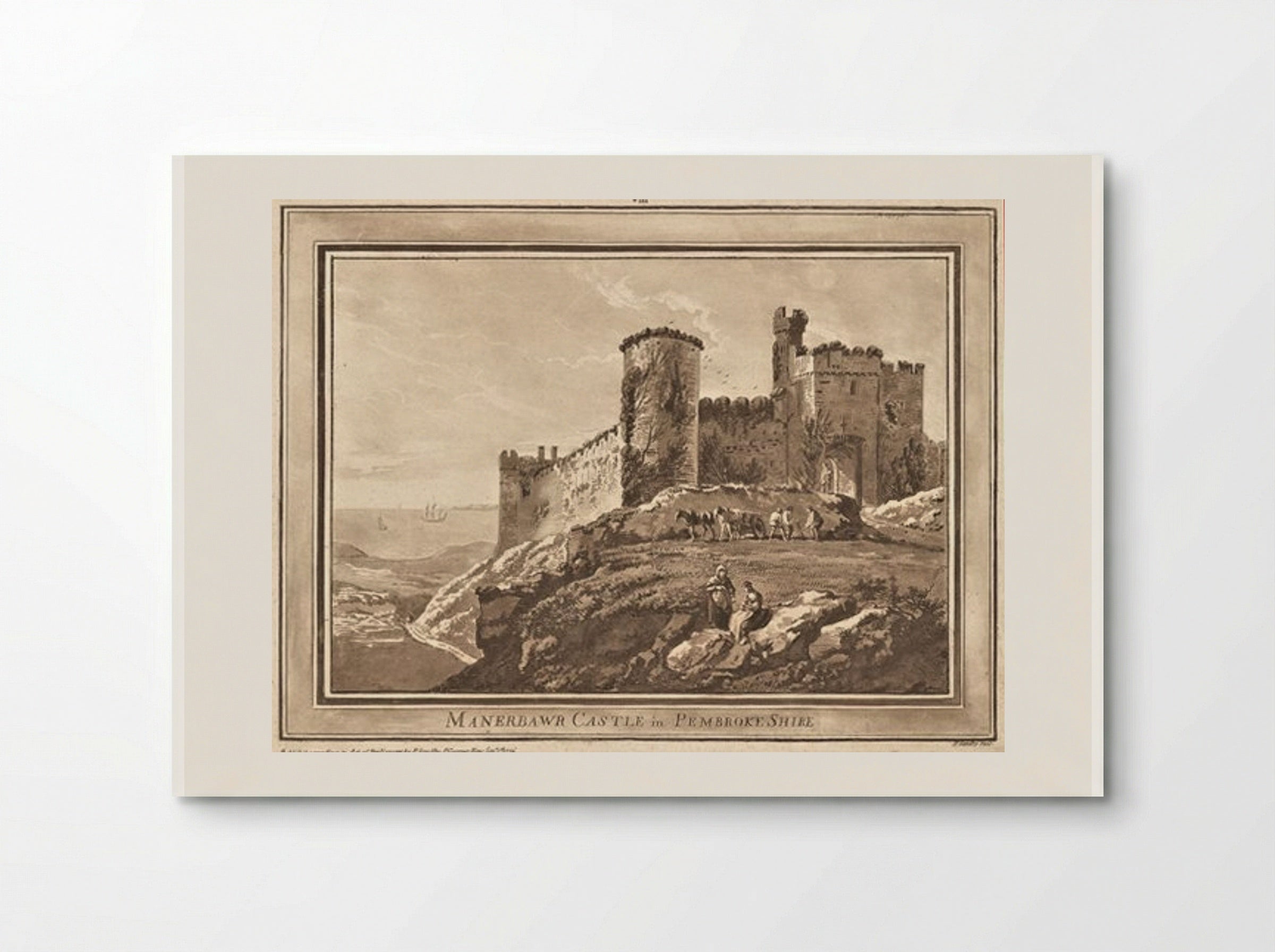 Manerbawr Castle in Pembrokeshire - Paul Sandby - Poster