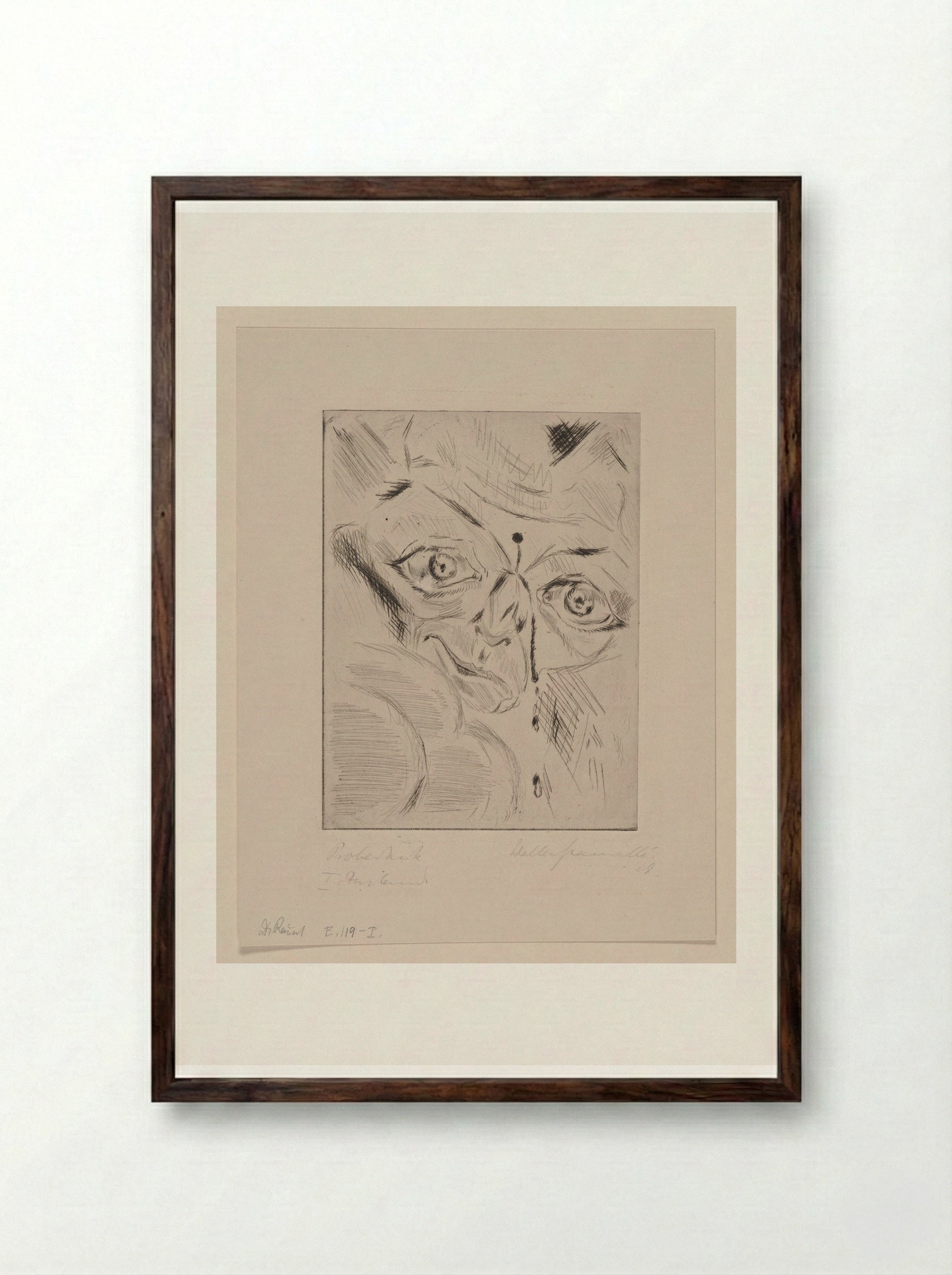 Manfred Georg: The Rebel - Walter Gramatté - Framed Print Dark Wood
