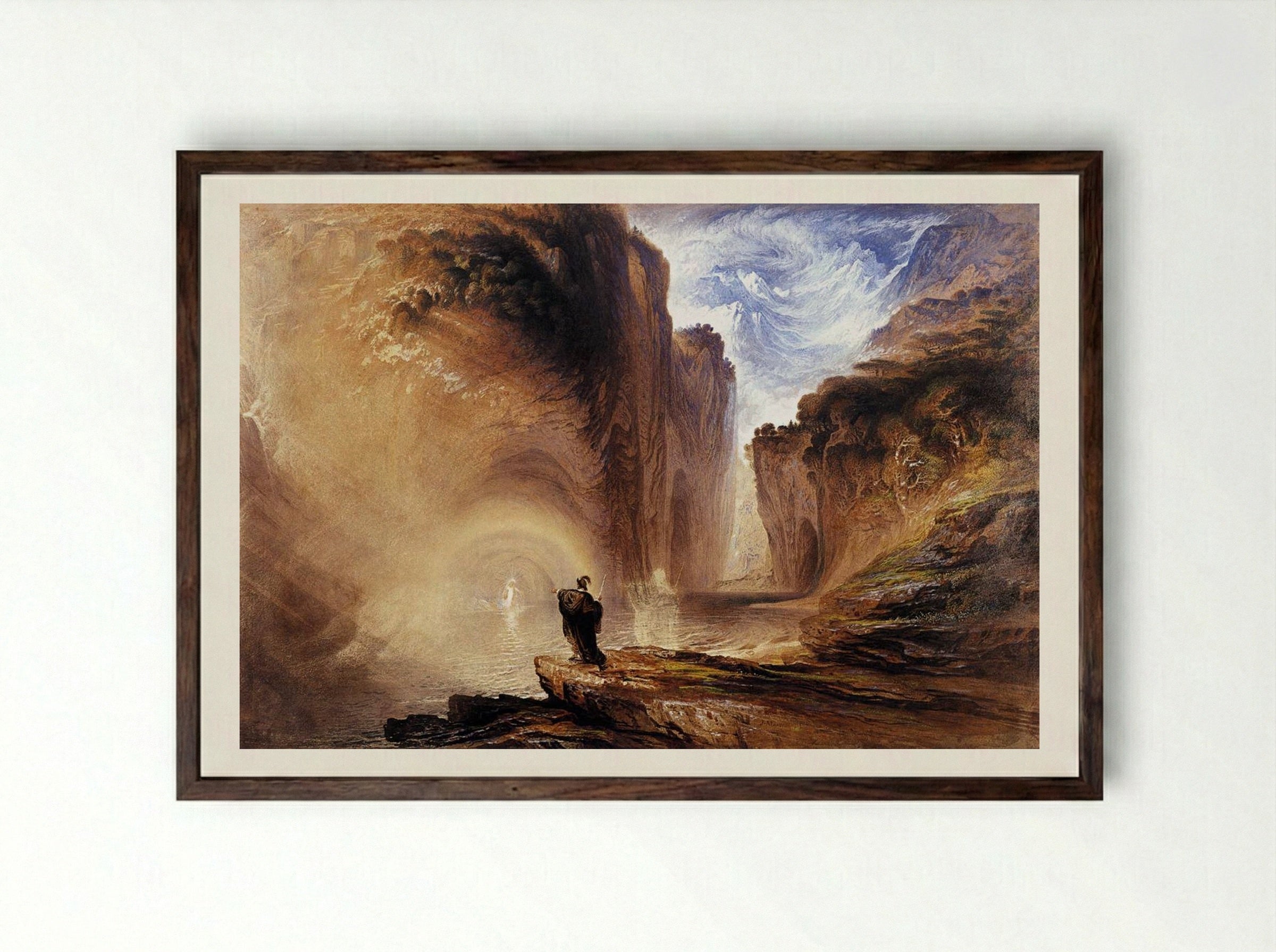 Manfred and the Alpine Witch - John Martin - Framed Print Dark Wood