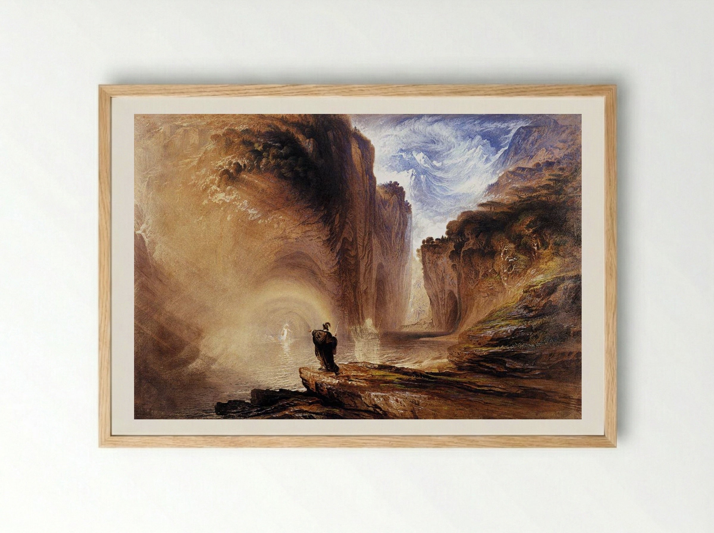 Manfred and the Alpine Witch - John Martin - Framed Print Wood