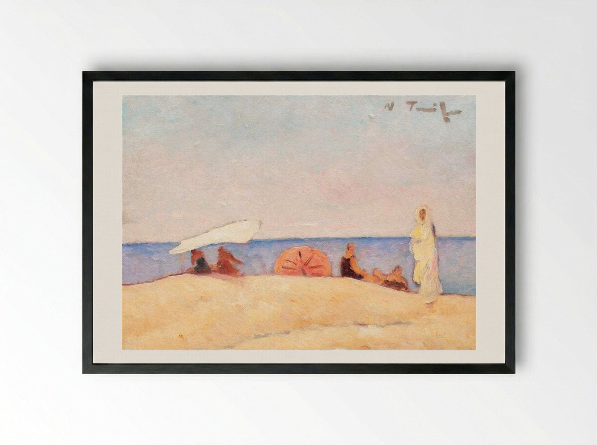 Mangalia Beach - Nicolae Tonitza - Framed Print Black