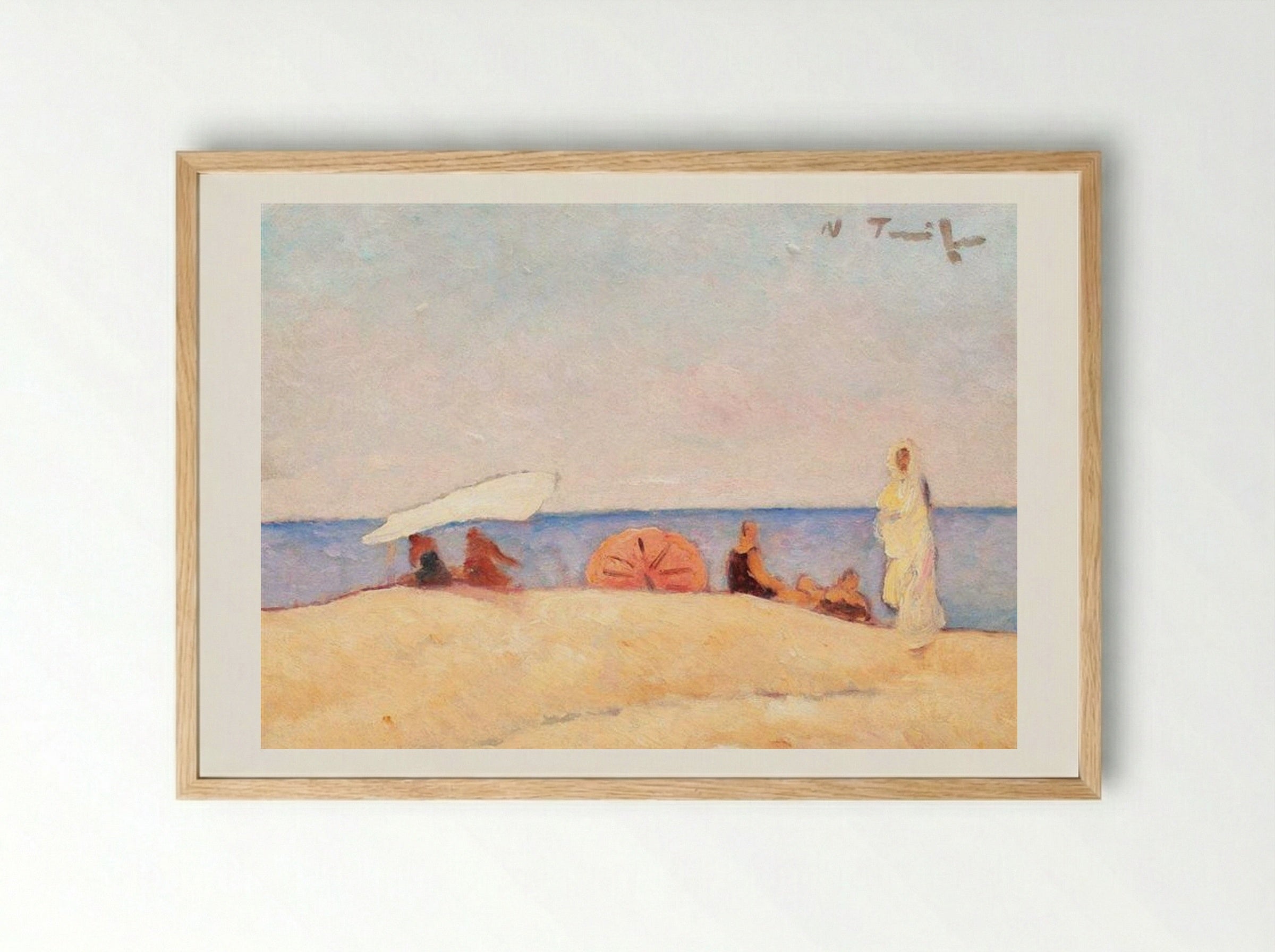 Mangalia Beach - Nicolae Tonitza - Framed Print Wood