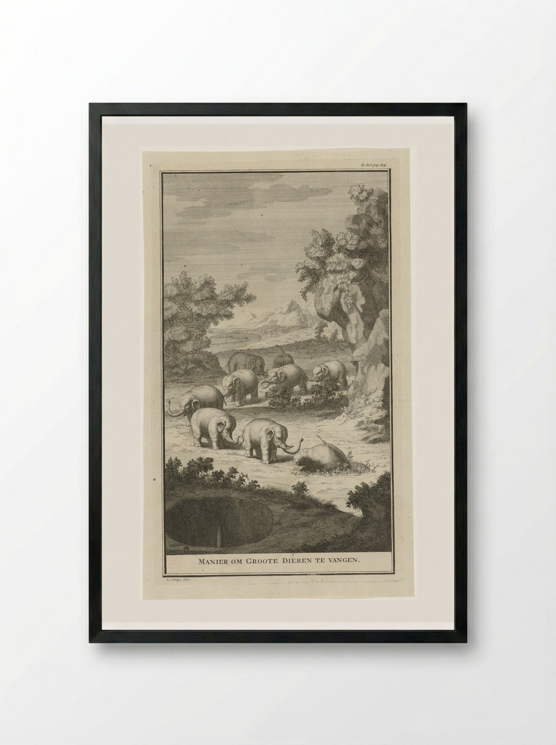Manier om Groote Dieren te Vangen - Jan Caspar Philips - Framed Print Black