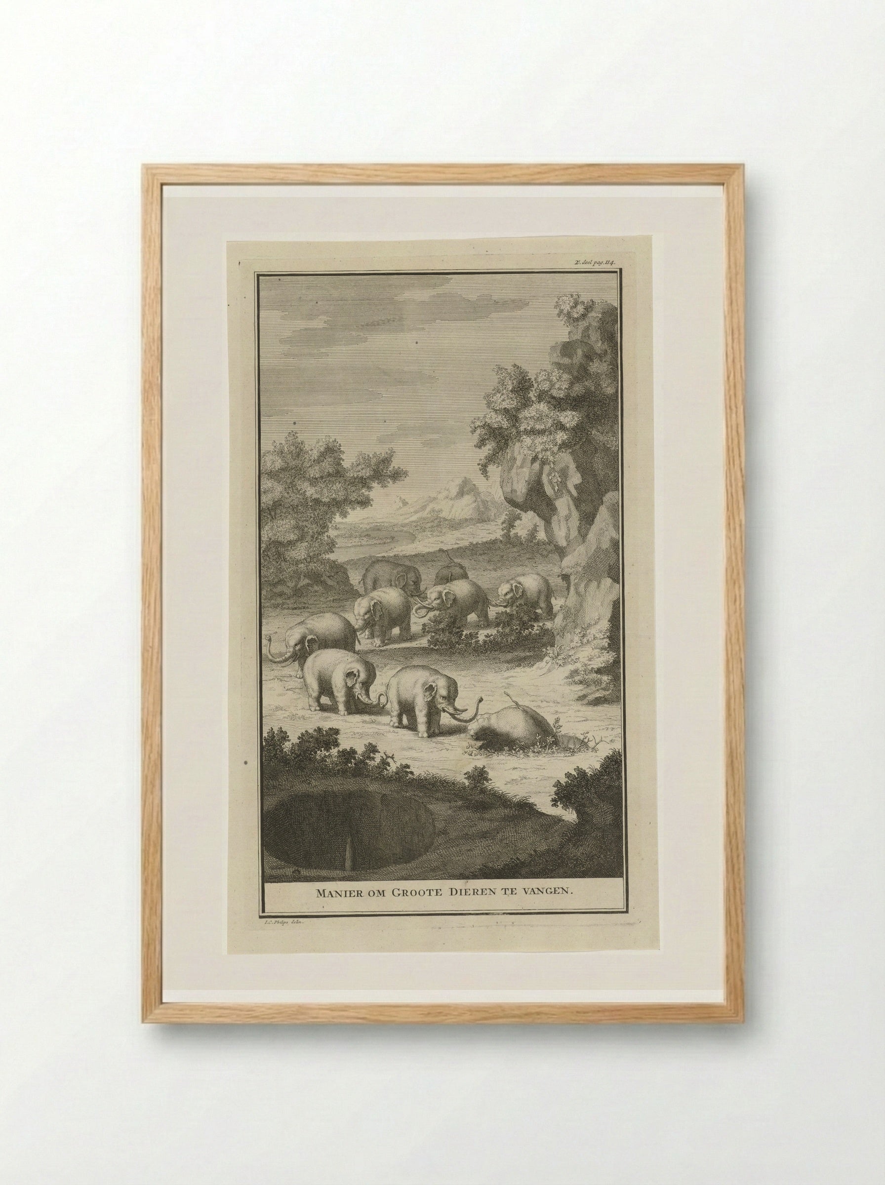 Manier om Groote Dieren te Vangen - Jan Caspar Philips - Framed Print Wood