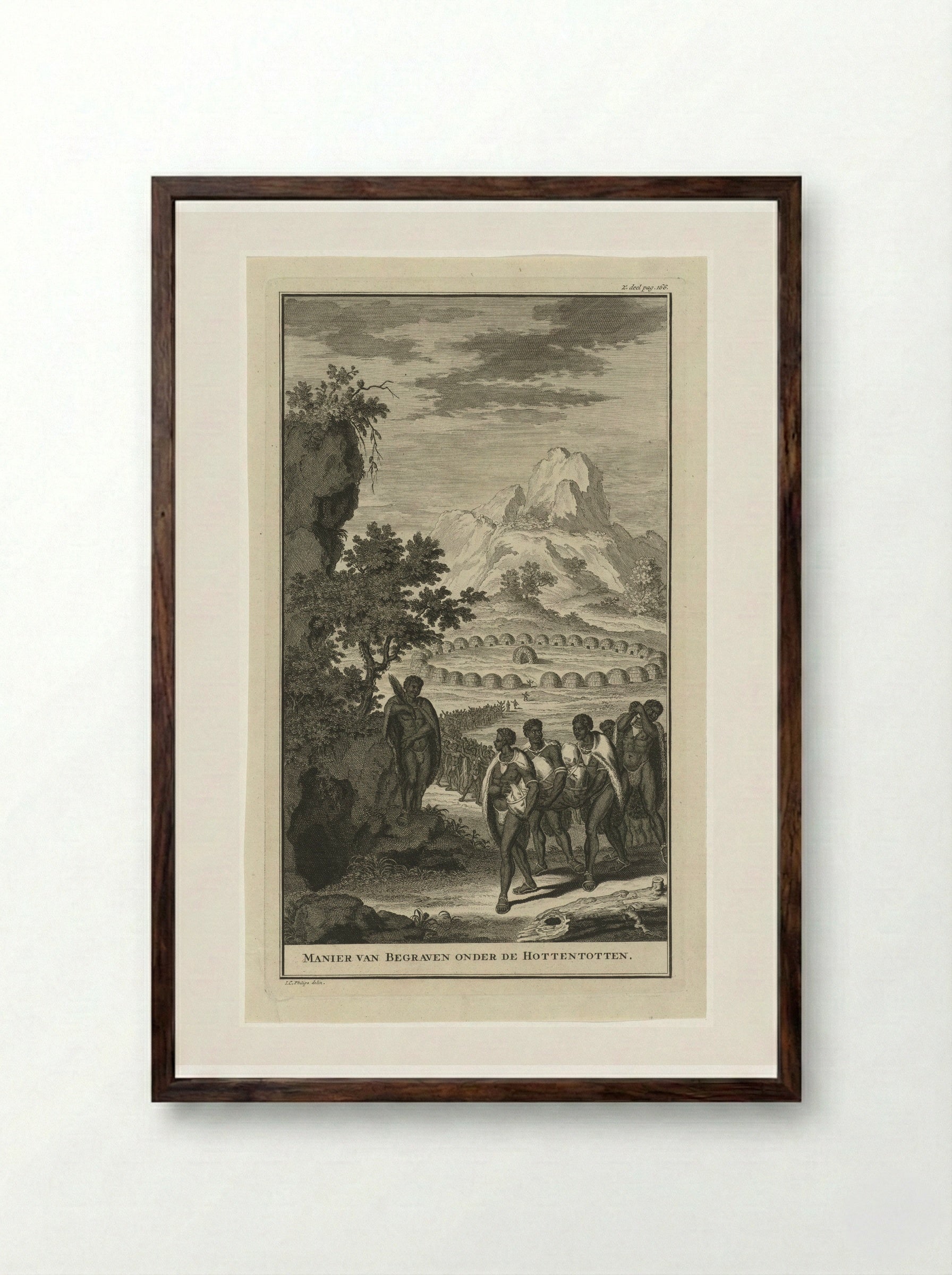 Manier van Begraven onder de Hottentotten - Jan Caspar Philips - Framed Print Dark Wood