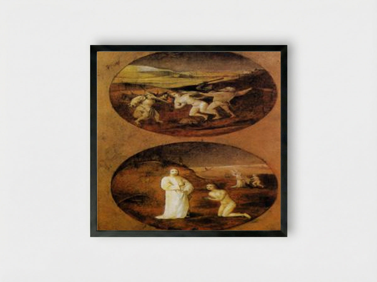 Mankind Beset by Devils - Hieronymus Bosch - Framed Print Black