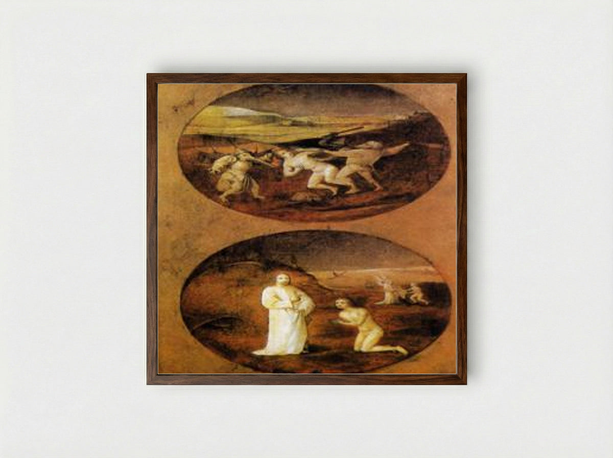 Mankind Beset by Devils - Hieronymus Bosch - Framed Print Dark Wood