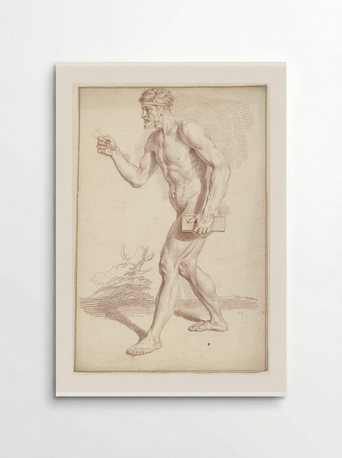 Mannelijk naakt, lopend, naar links - Louis Fabritius Dubourg - Poster