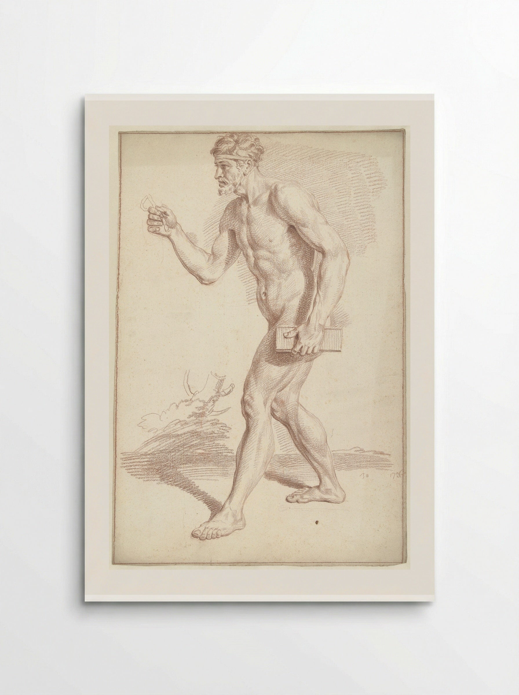 Mannelijk naakt, lopend, naar links - Louis Fabritius Dubourg - Poster