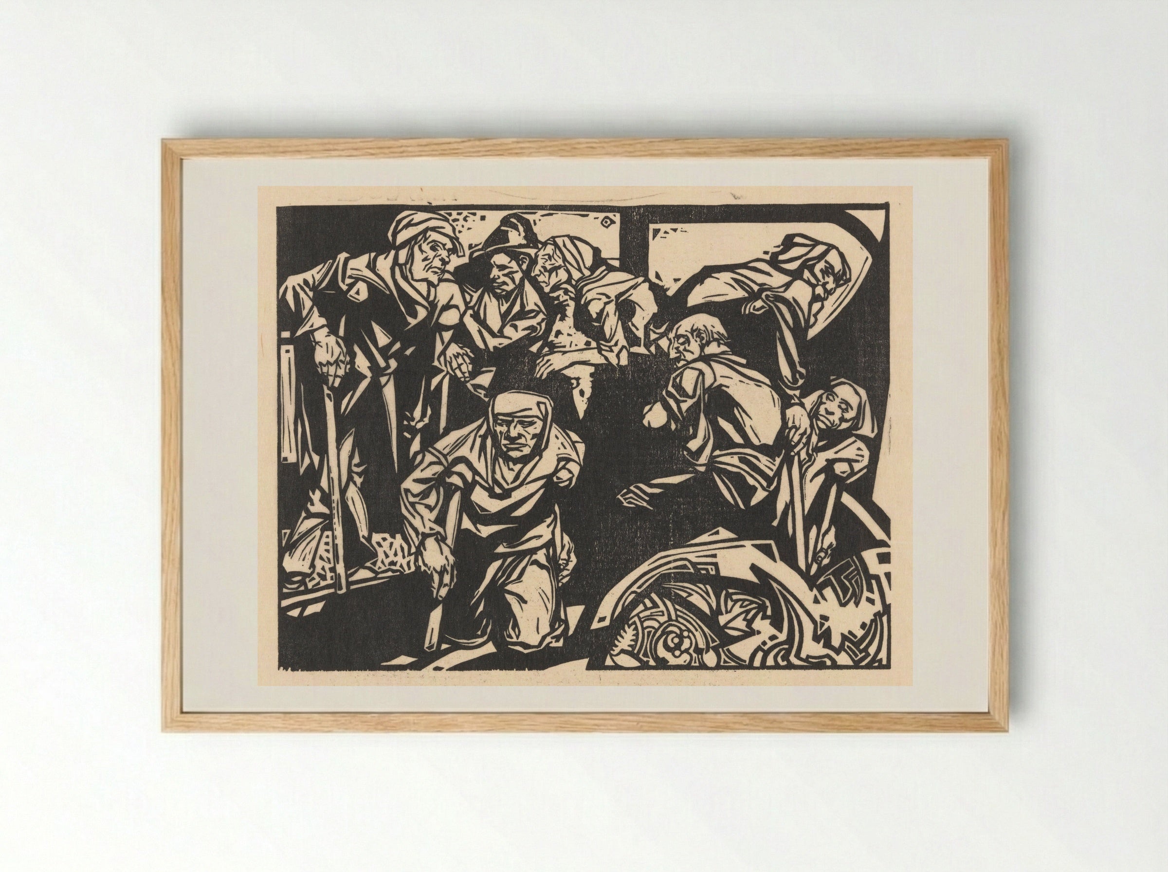 Mannen met krukken (Men with Crutches) - Johannes Josephus Aarts - Framed Print Wood