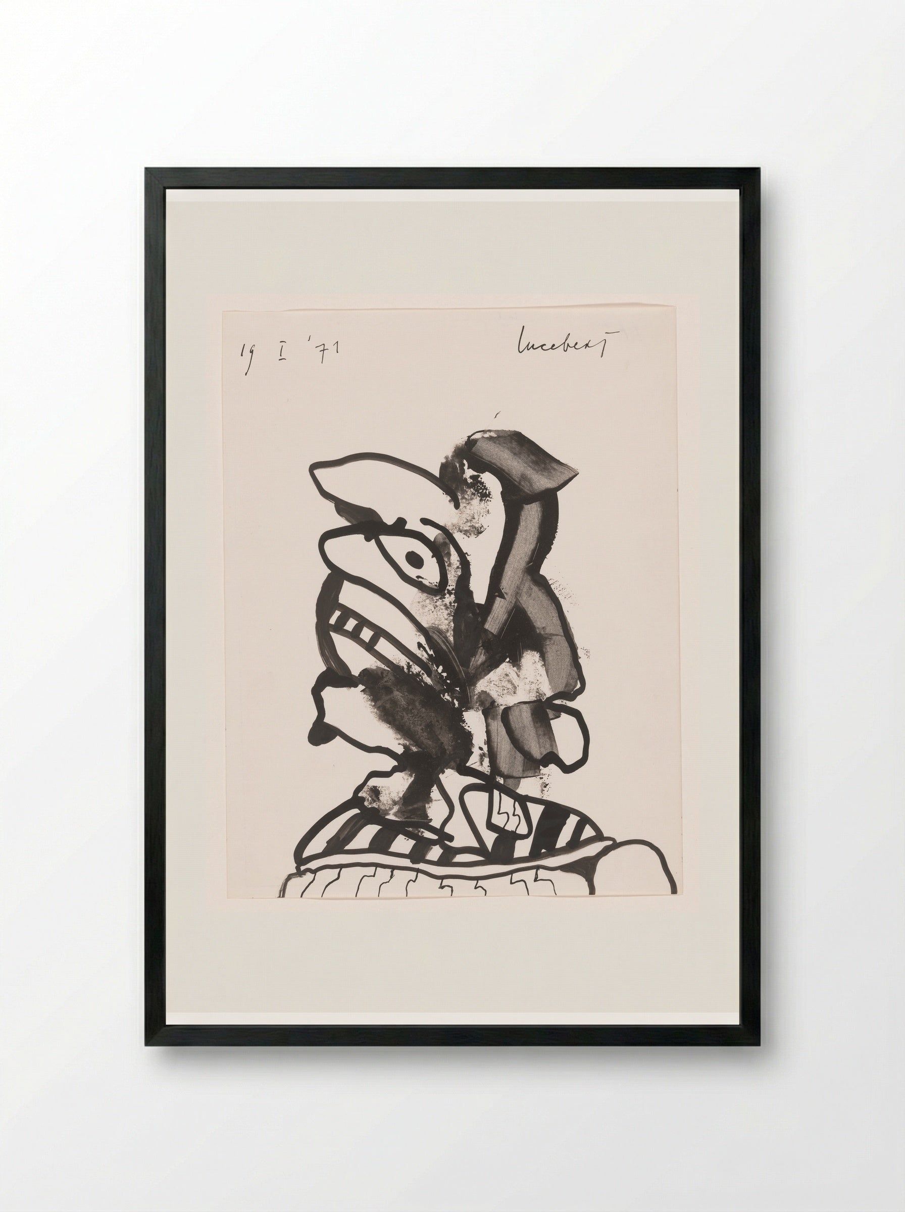 Mannenkop - Lucebert - Framed Print Black