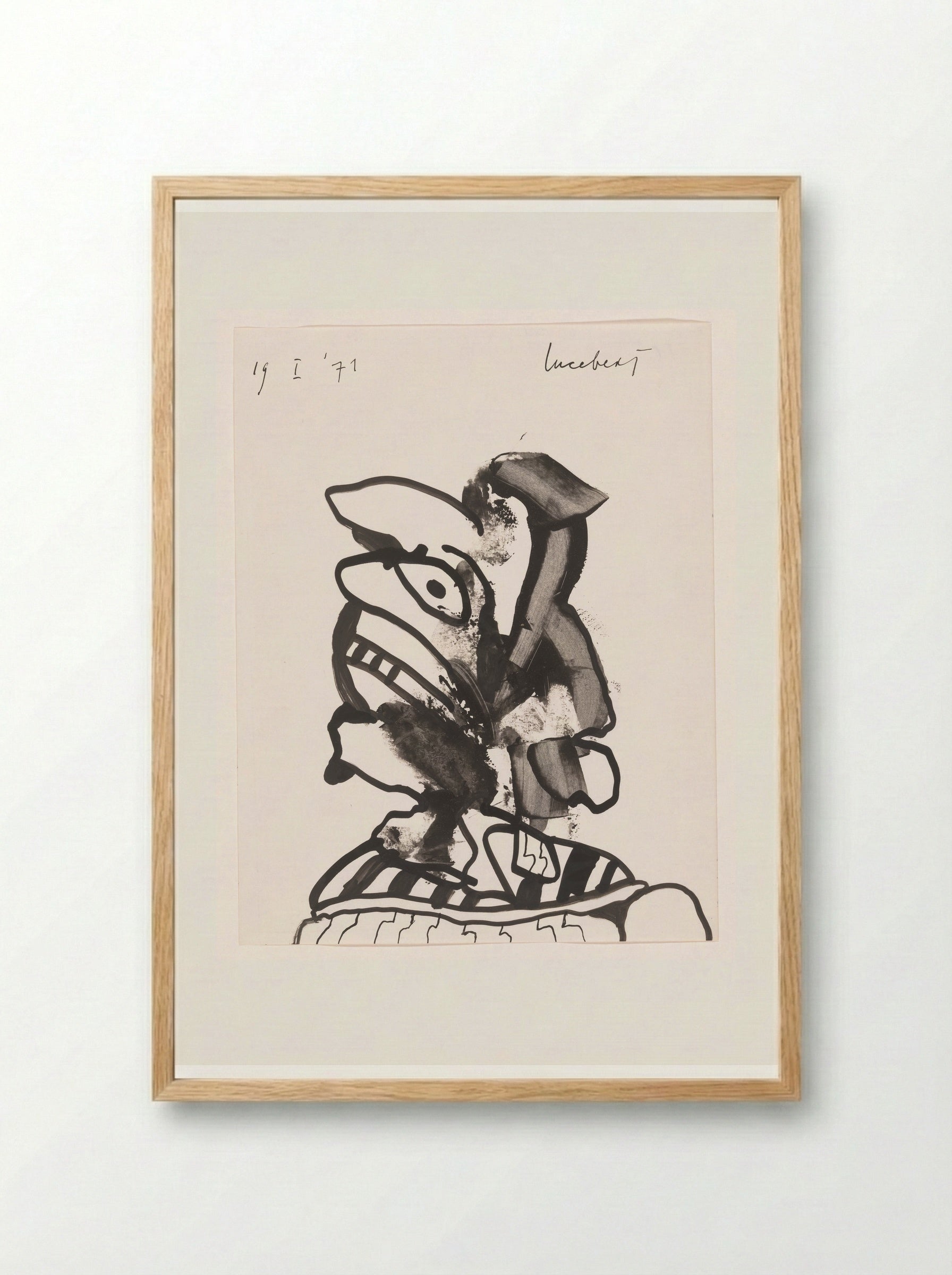 Mannenkop - Lucebert - Framed Print Wood