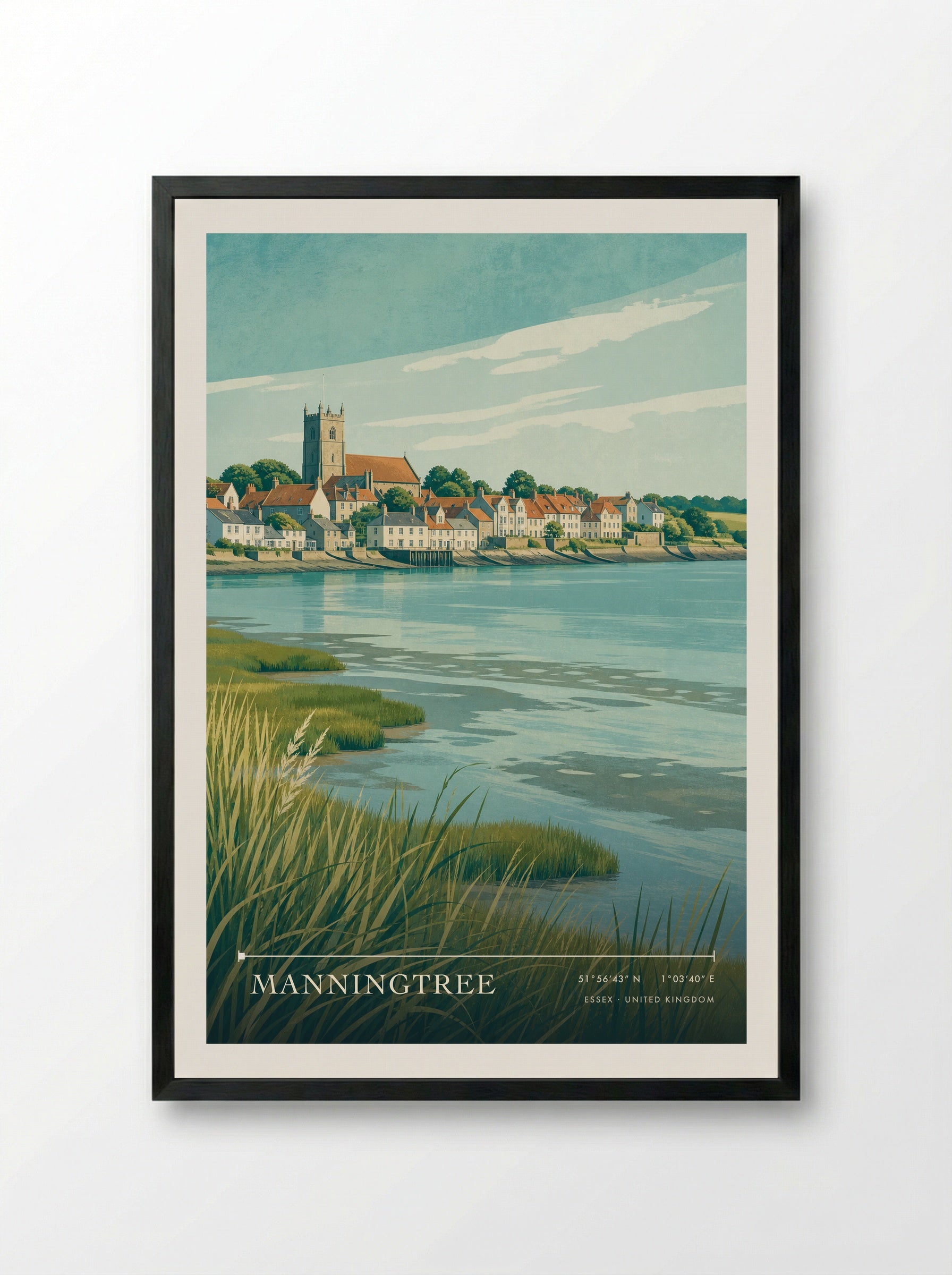 Manningtree Essex United Kingdom Travel Poster - Framed Print Black