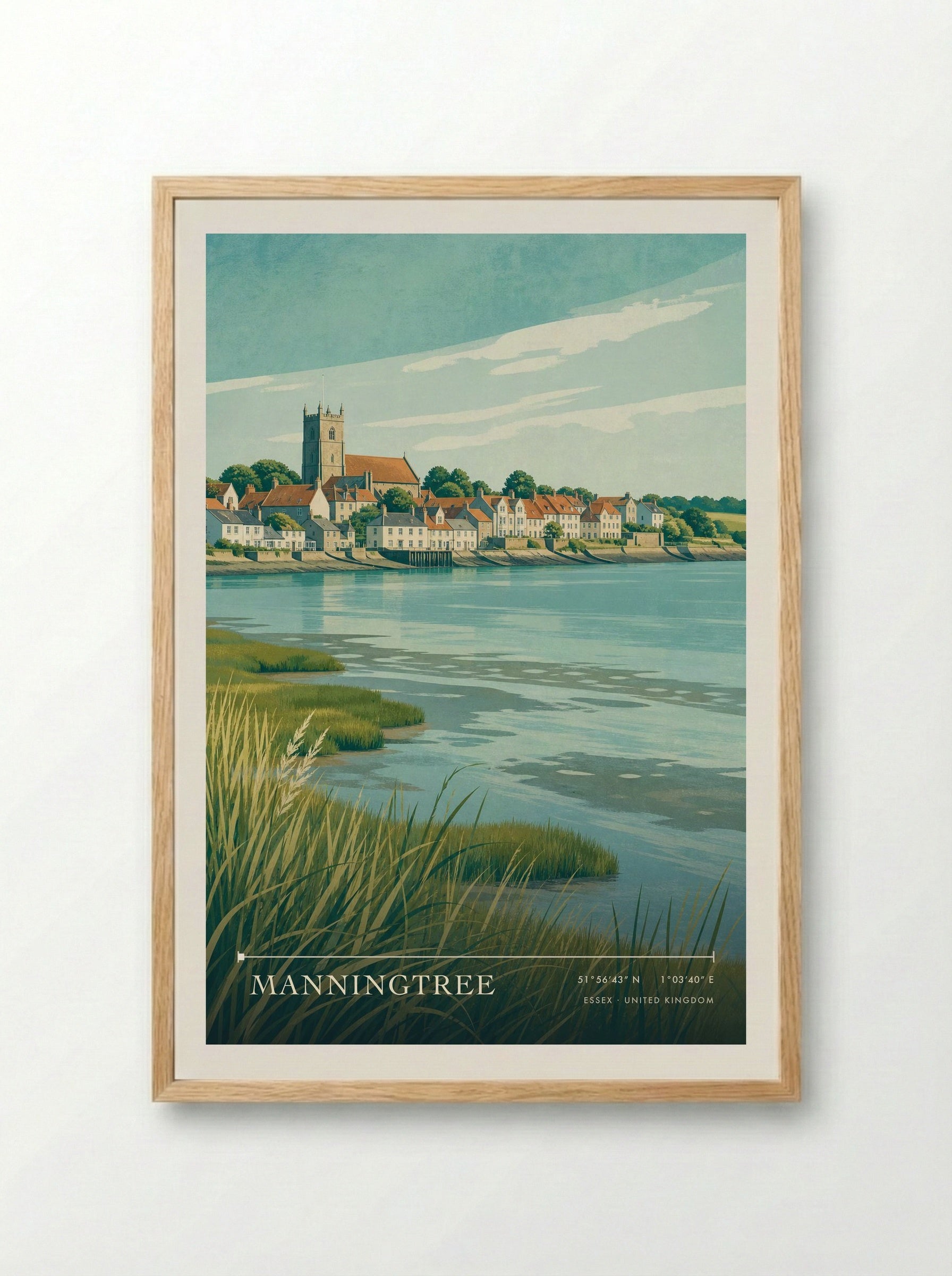 Manningtree Essex United Kingdom Travel Poster - Framed Print Wood
