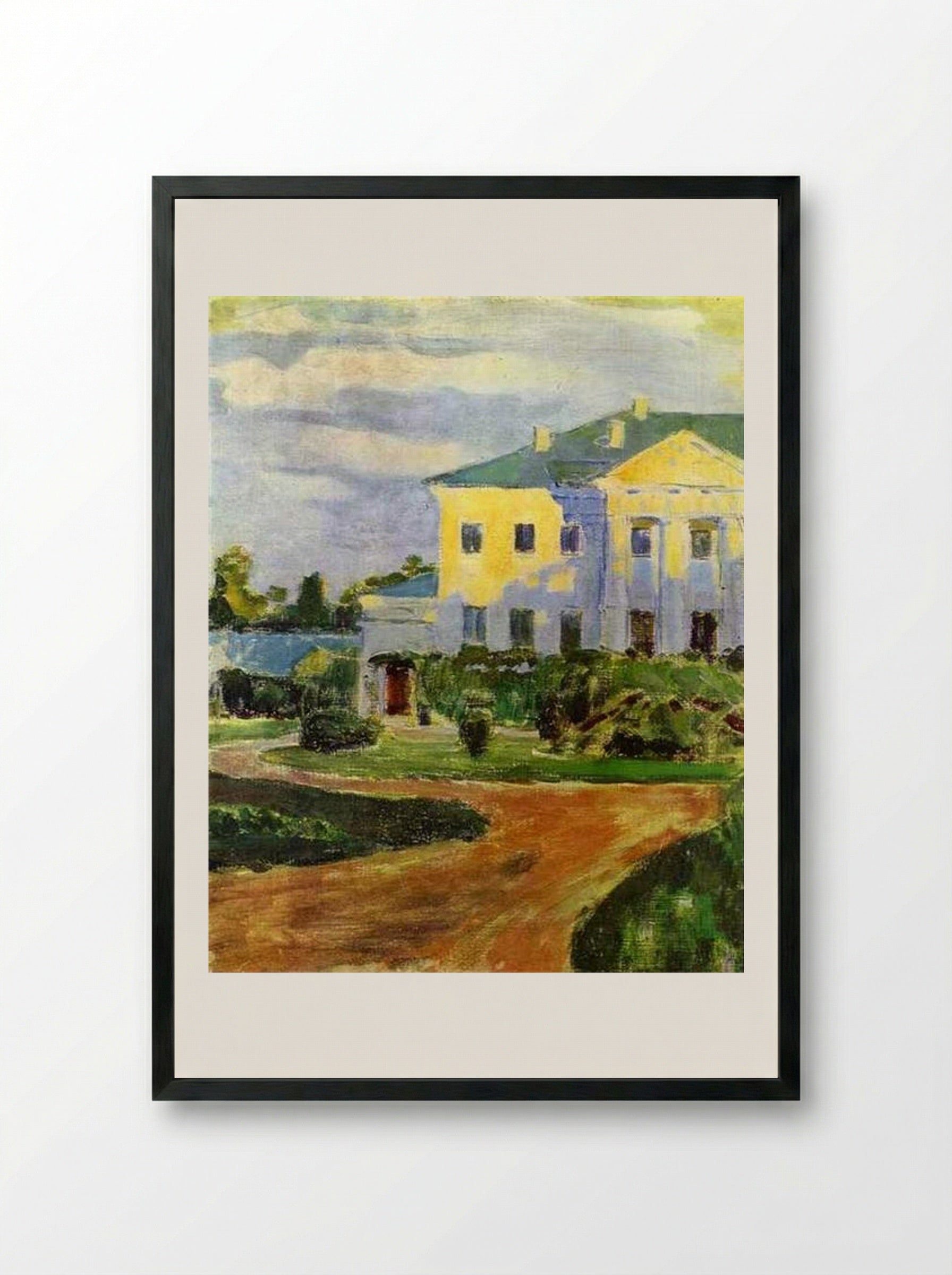 Manor House at Zubrilovka - Victor Borisov-Musatov - Framed Print Black