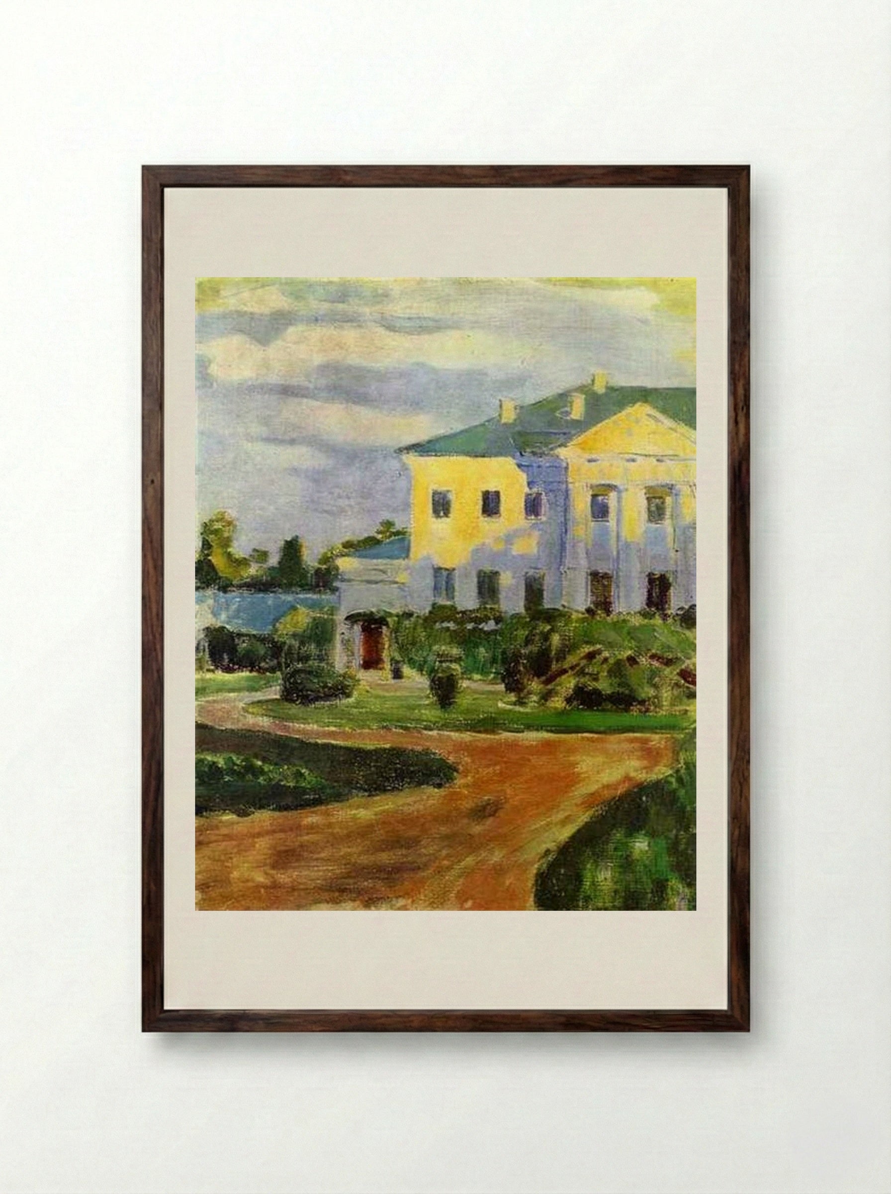 Manor House at Zubrilovka - Victor Borisov-Musatov - Framed Print Dark Wood