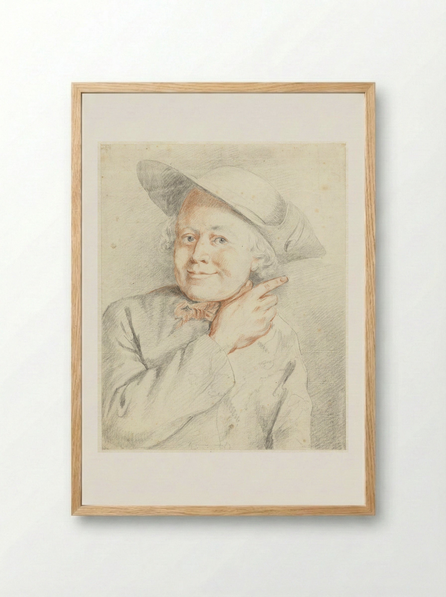 Mansbuste, wijzend naar rechts - Gerrit Dadelbeek - Framed Print Wood