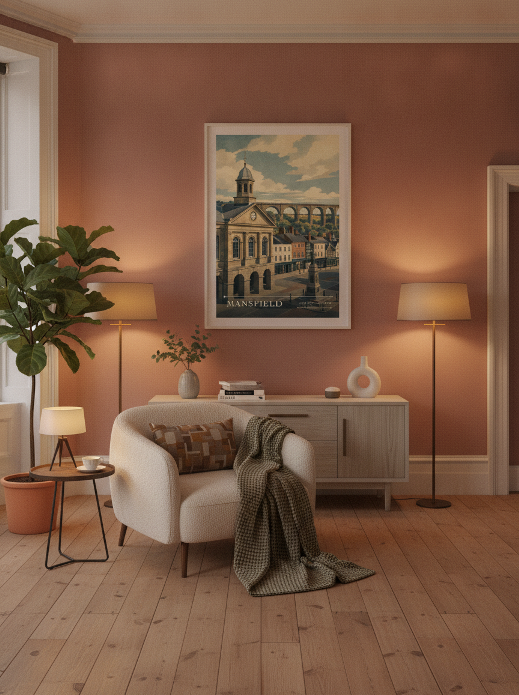 Mansfield Nottinghamshire England Travel Poster - Lifestyle