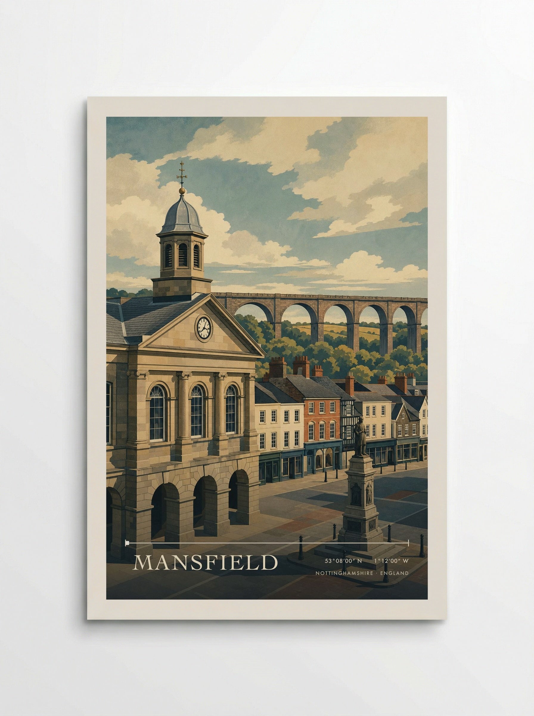 Mansfield Nottinghamshire England Travel Poster - Poster