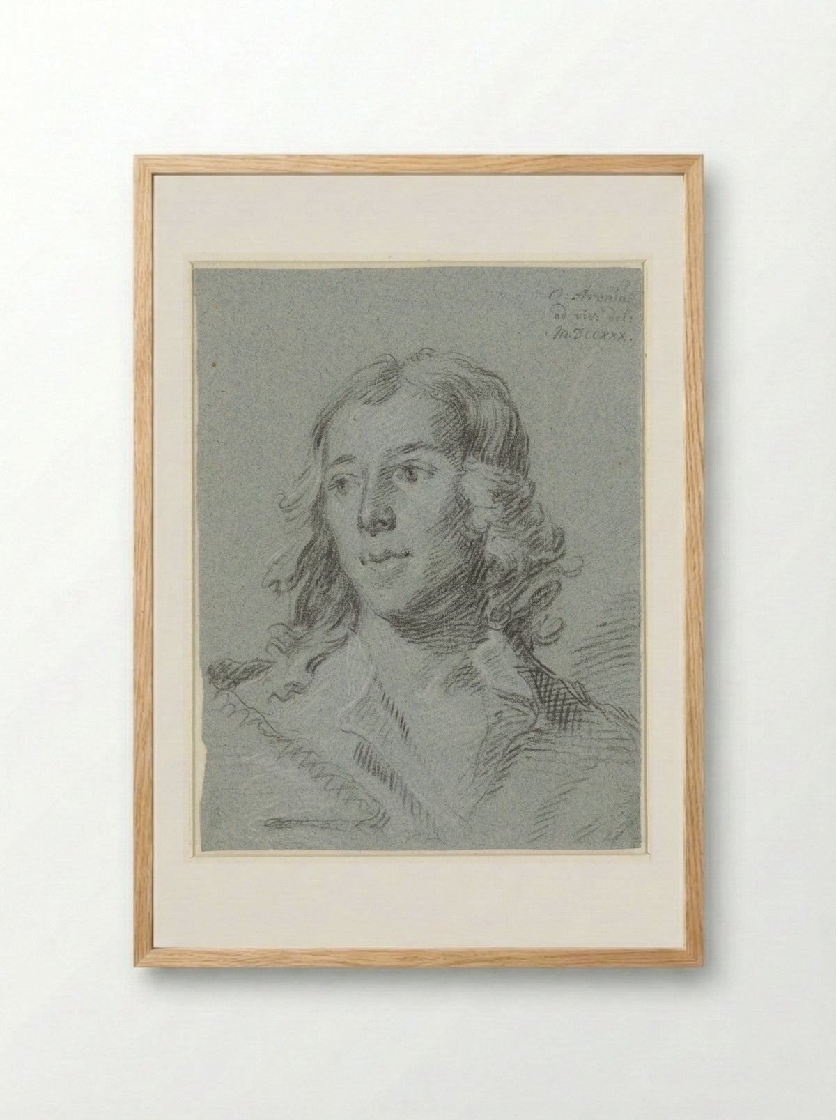Mansportret: buste, het hoofd driekwart naar links - Olof Arenius - Framed Print Wood
