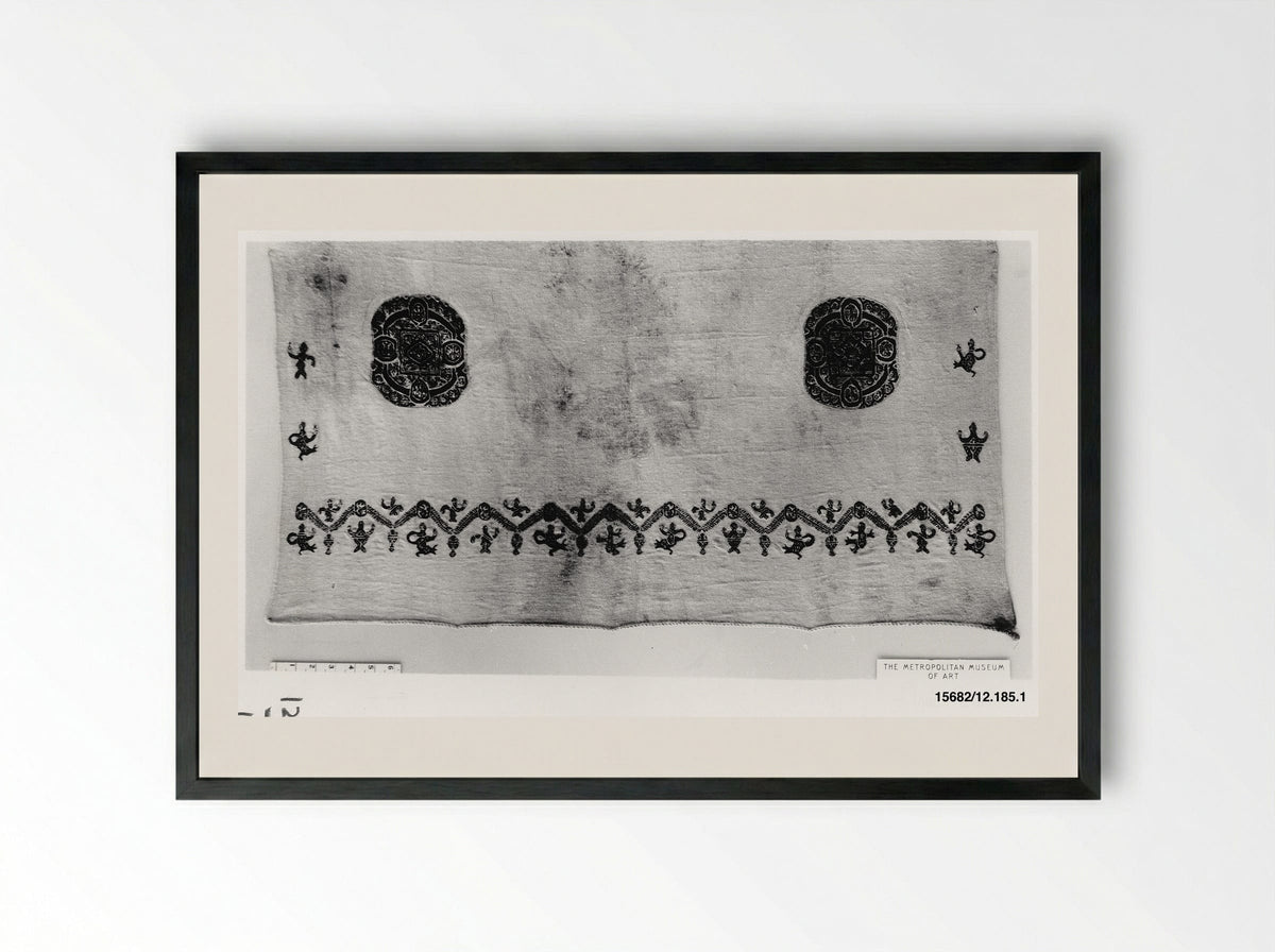 Mantle (Textile Fragment) - Fine Art Print - Framed Print Black