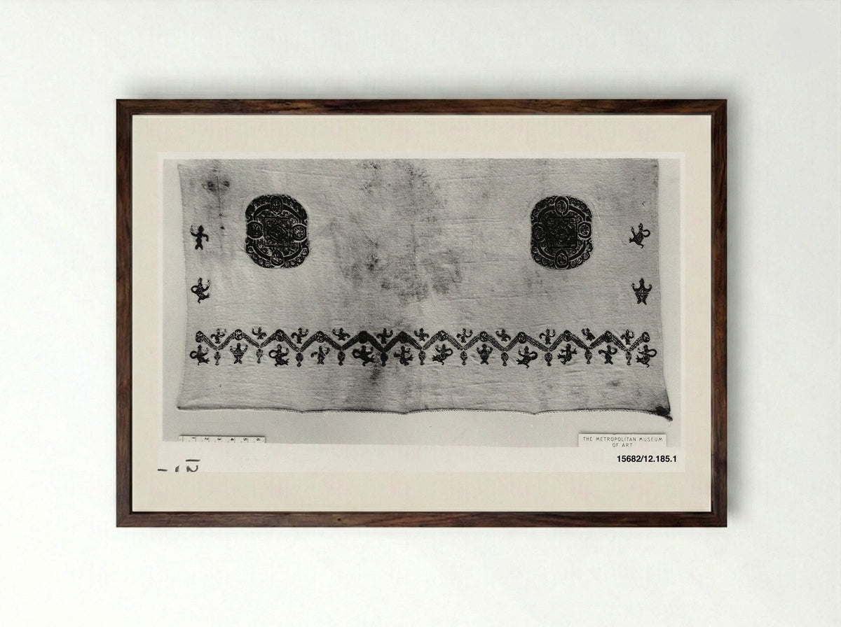 Mantle (Textile Fragment) - Fine Art Print - Framed Print Dark Wood