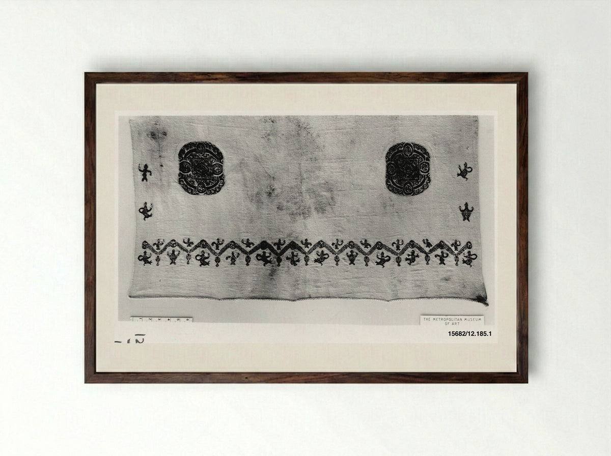 Mantle (Textile Fragment) - Fine Art Print - Framed Print Dark Wood
