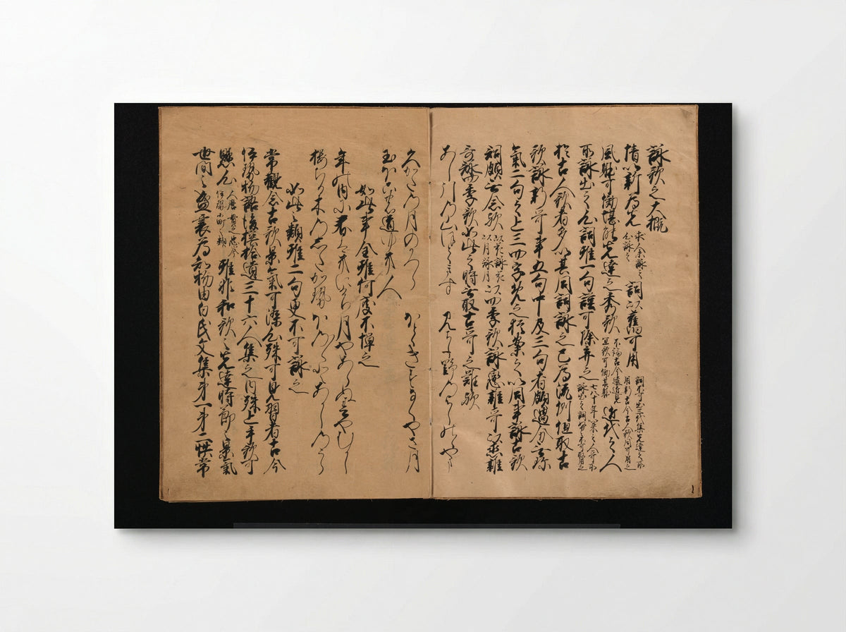 Manuscript Version of Fundamentals of Poetic Composition (Eiga taigai) - Konoe Taneie - Poster