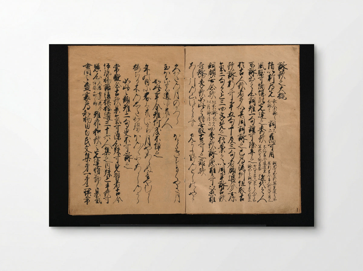 Manuscript Version of Fundamentals of Poetic Composition (Eiga taigai) - Konoe Taneie - Poster