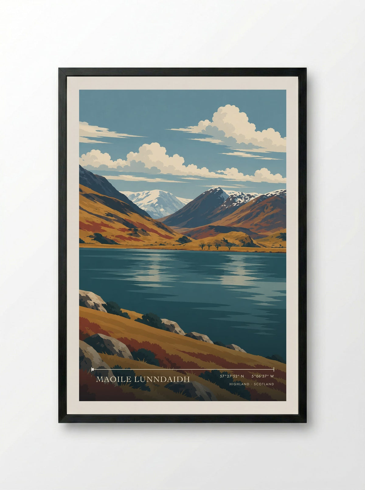 Maoile Lunndaidh, Highland | Travel Poster - Framed Print Black