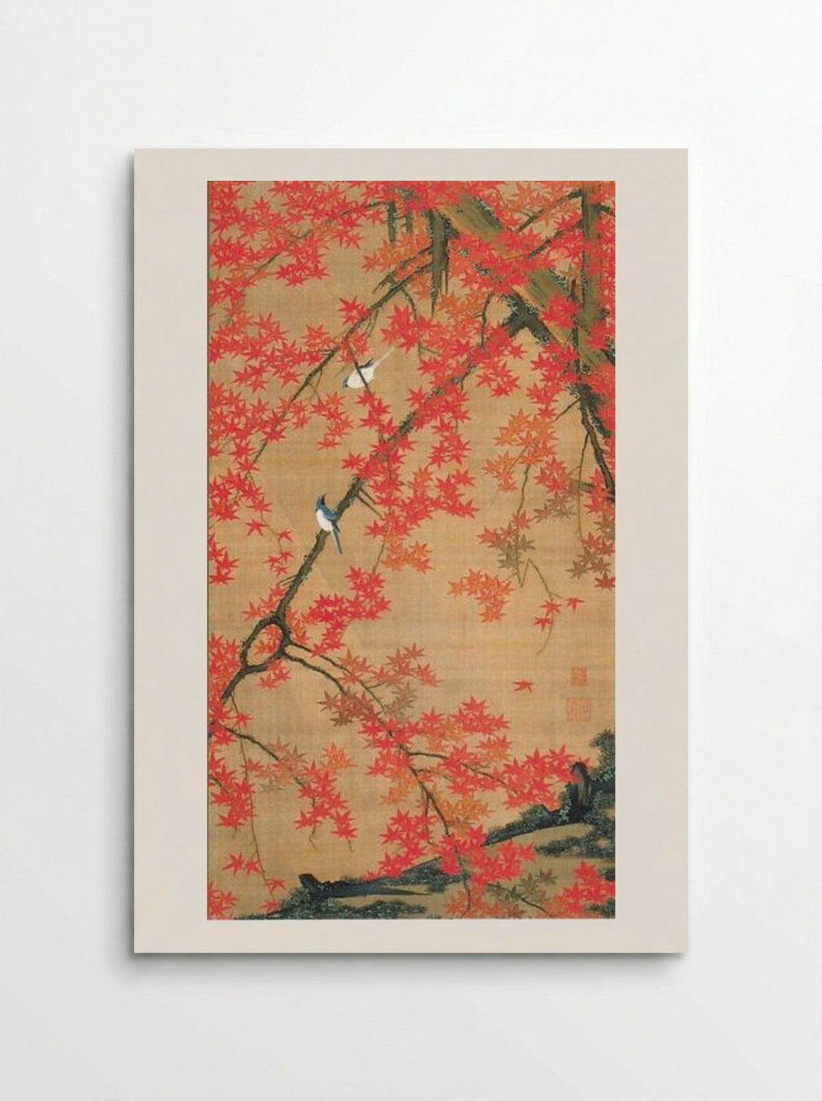 Maple Tree and Small Birds - Ito Jakuchu - Poster