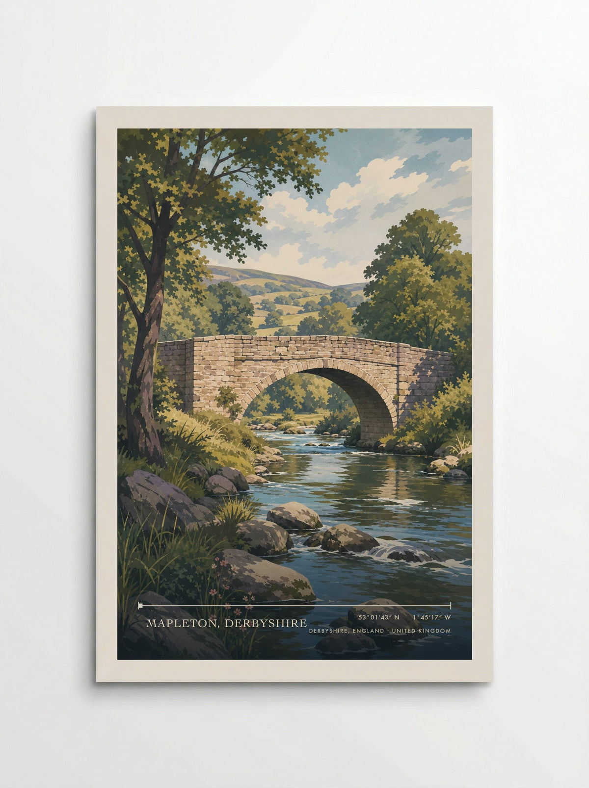 Mapleton, Derbyshire, Derbyshire, England | Travel Poster - Poster