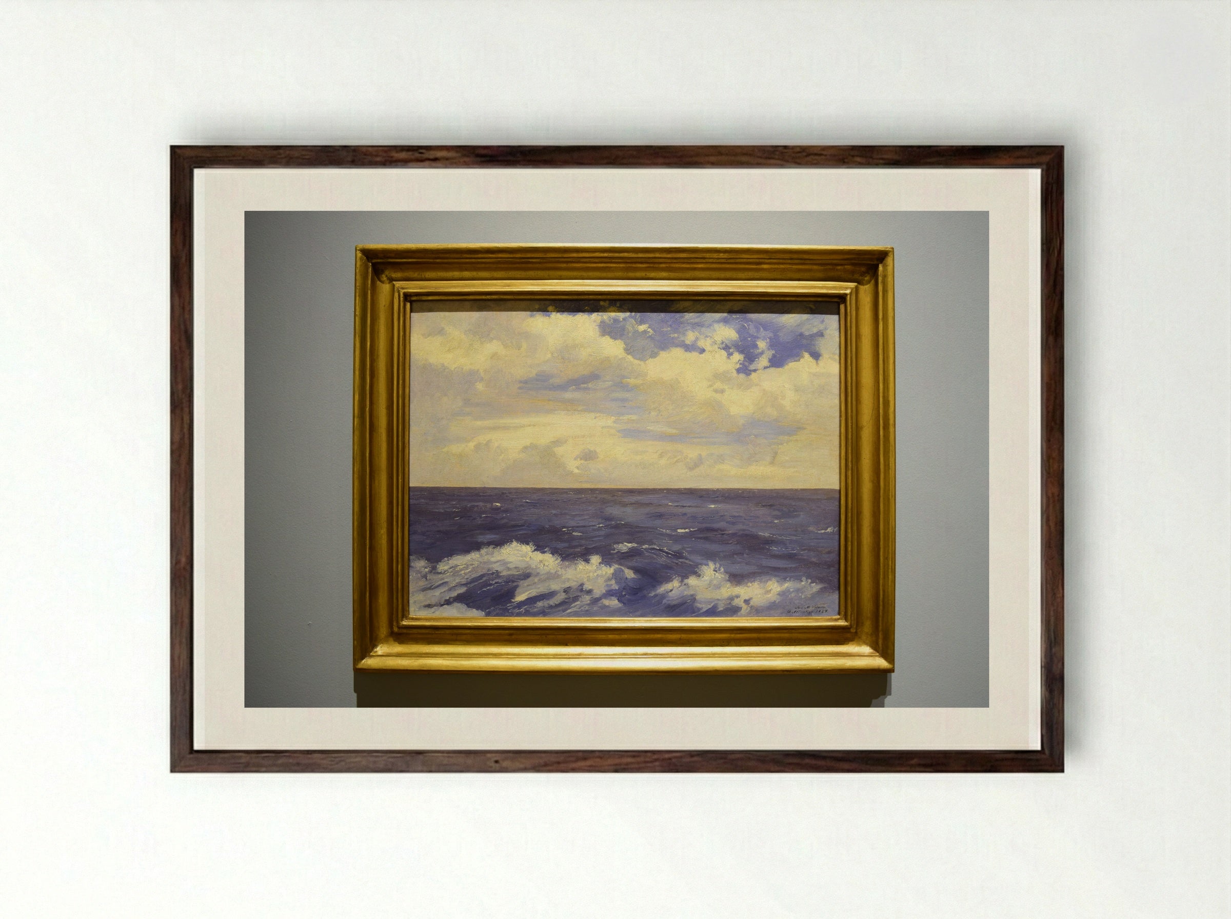 Mar Atlántico - José María Velasco - Framed Print Dark Wood