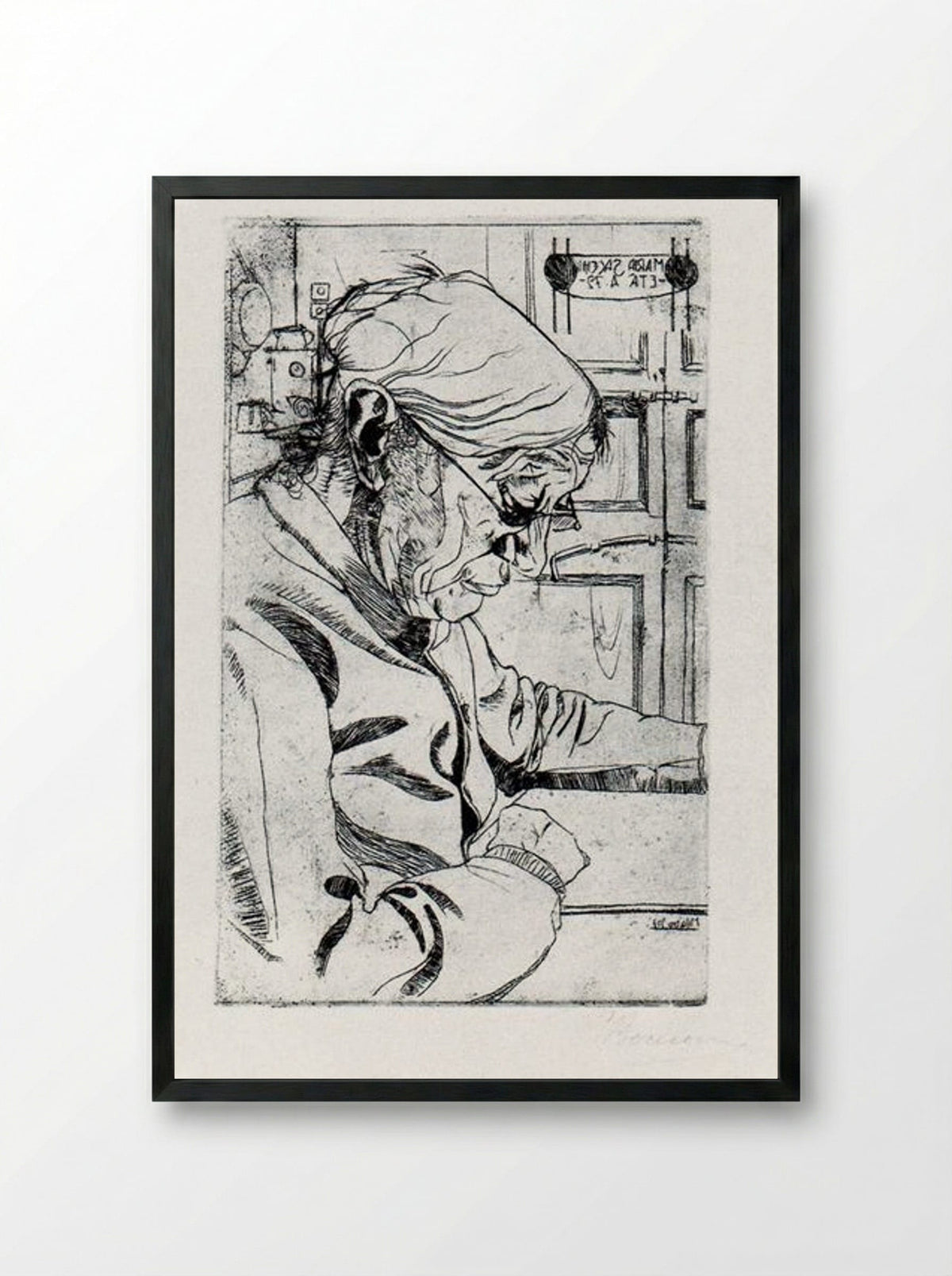 María Sacchi Reading - Umberto Boccioni - Framed Print Black
